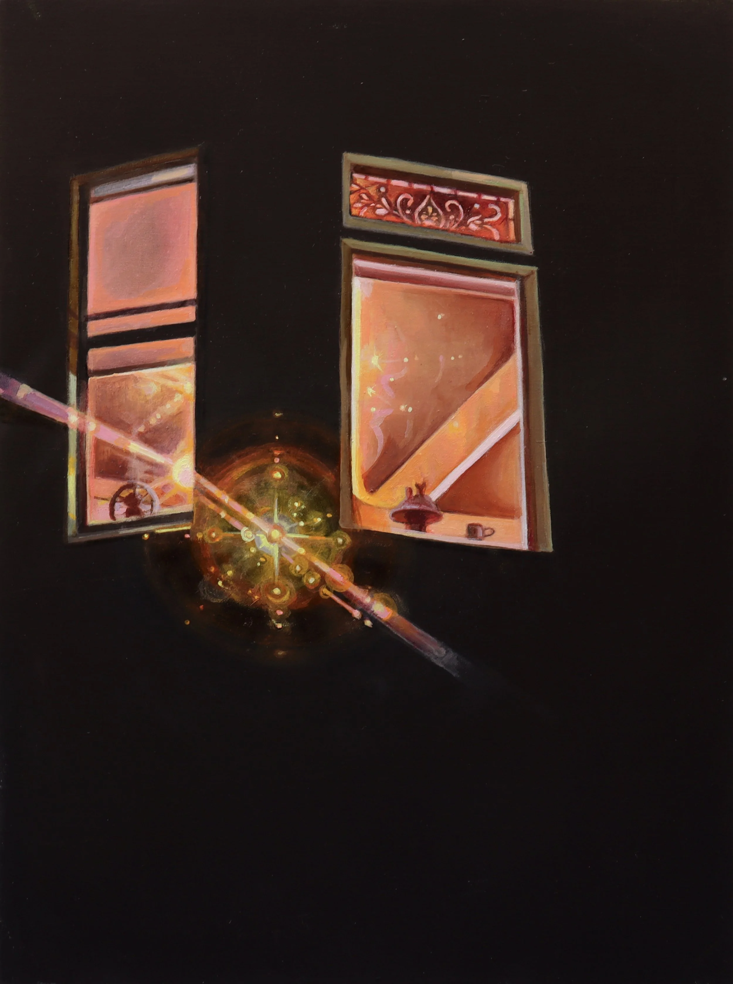 12.01.2024, 7:39 PM, Hannah's First Week, 2026, oil on wood panel, 9 x 12 inches