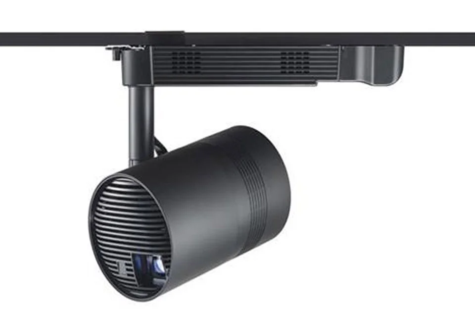 Panasonic's Space Player, a track mounted laser projector
