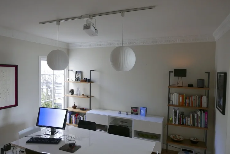  Track system in dining room 