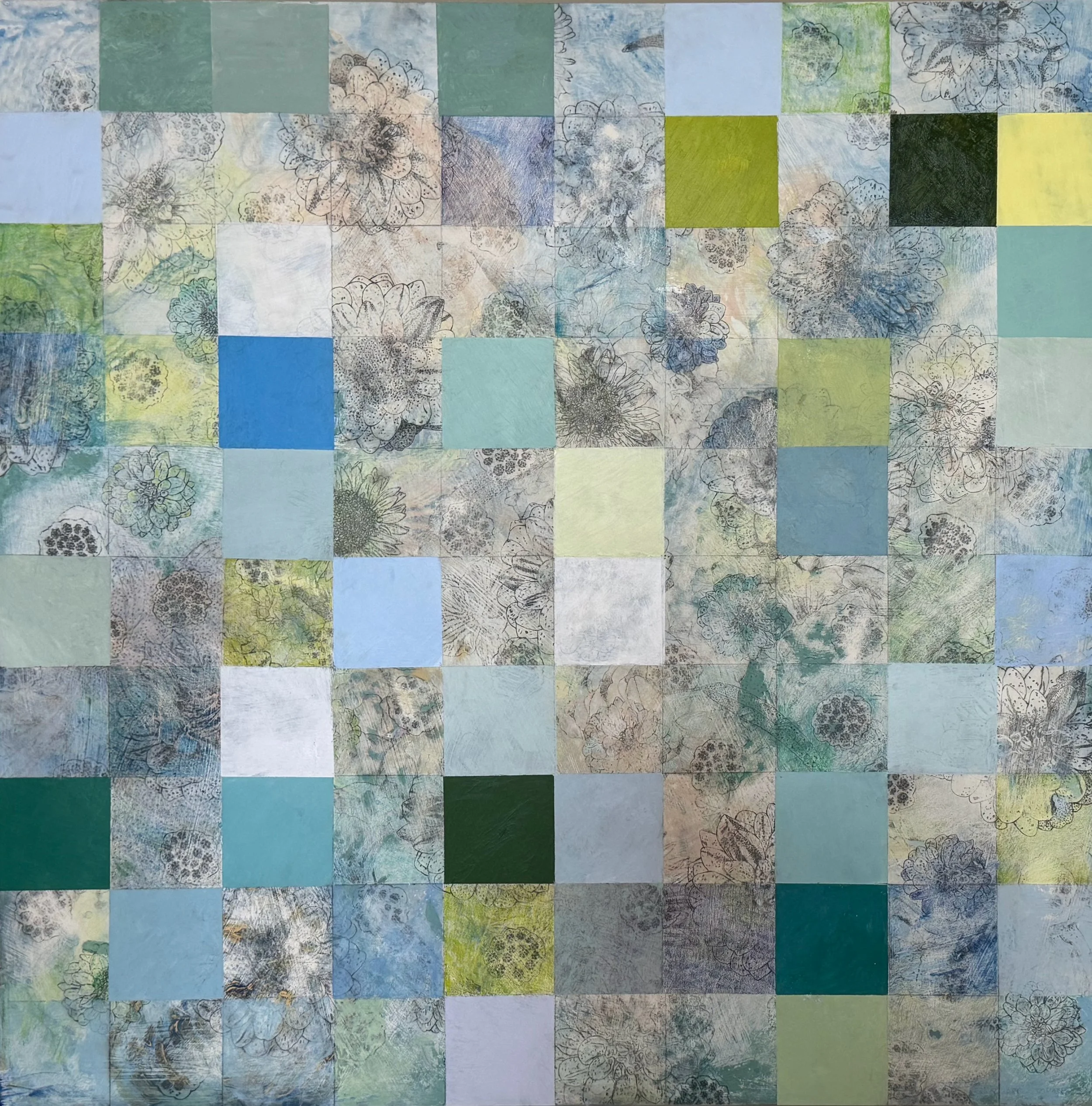 Square 2, acrylic and graphite on panel, 30x30