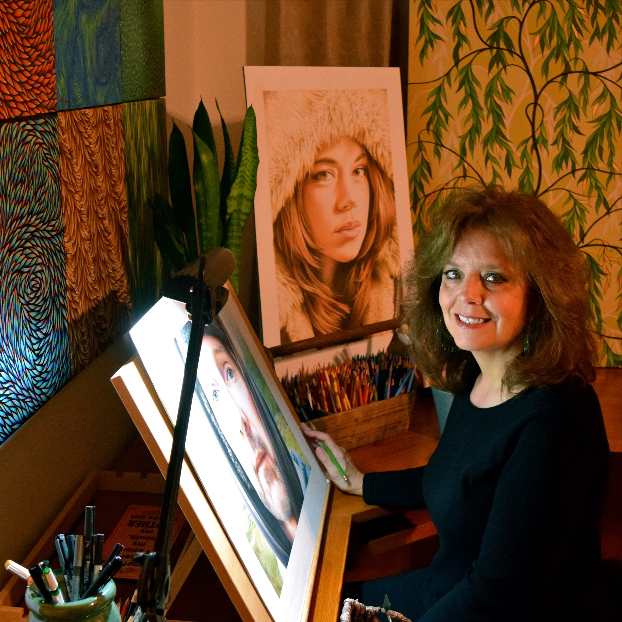 Born in Indianapolis, Indiana, Mary Jones Easley received her Bachelor's Degree in Fine Arts from Herron School of Art and Design. She began her career as a graphic artist being contracted by the NBA, NCAA, NFL, MLB and NHL to design their screen graphics. Some time later, she moved to Burbank, California, to pursue further opportunities. While living there, she was not only a freelance Ink & Paint and Color Key Artist for numerous animation studios including Disney and Warner Bros. Studios, but also hired to paint color models for The Simpsons and King of the Hill animated series. These opportunities helped to advance Mary's refined color sensitivity, which is dynamically reflected through each of her paintings. While working for other studios, Mary always found time to paint for herself. She now resides in Seattle, Washington, where she shares a studio with her husband, artist Martin Easley. Mary's work hangs in private collections and has been shown in galleries in Indianapolis, Burbank, North Hollywood, Pasadena and Seattle.