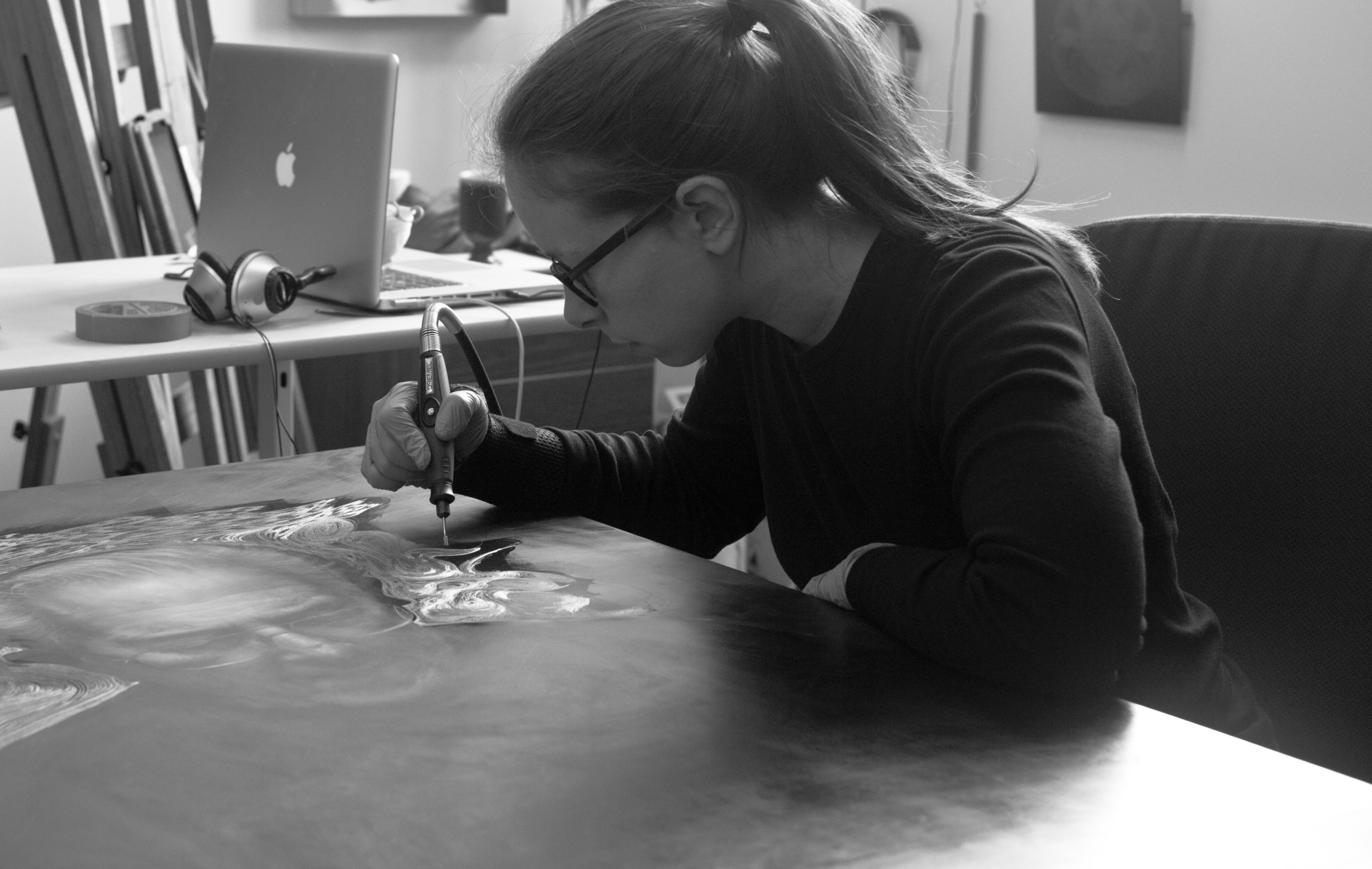 Born in 1987 in the small town of Waterville, Ohio, Erin Anderson was immersed in art from a young age. Enrolling in her first art lessons at seven years old, she spent her early years learning to paint and draw copying works of the old masters and spending summers drawing from life at the Toledo Museum of Art. In 2009 she earned a B.A. in Psychology and Entrepreneurship from Miami University. Upon graduation she decided to enroll in an independent program called The Waichulis Studio and later moved to Bethlehem, Pennsylvania where she lives and works today. Her work has been featured in national publications as well as exhibitions throughout the U.S. Most notably she has exhibited at the Grand Rapids Art Museum as well as the State Museum of Pennsylvania. She is represented by Dacia Gallery in New York.