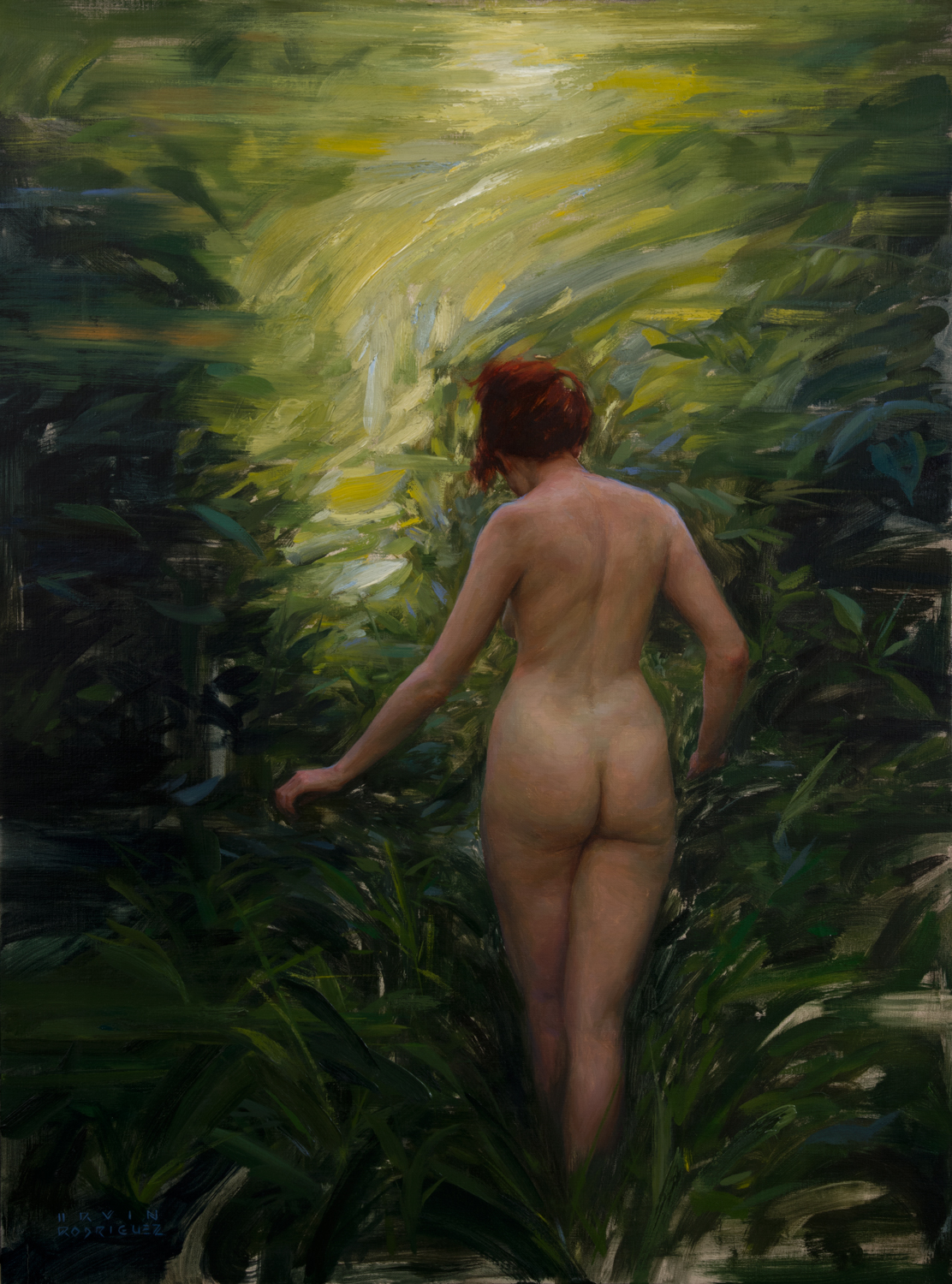 Irvin Rodriguez | Into the Woods | Oil on Linen | 40 x 30 inches or 101 ½ x 76 cm