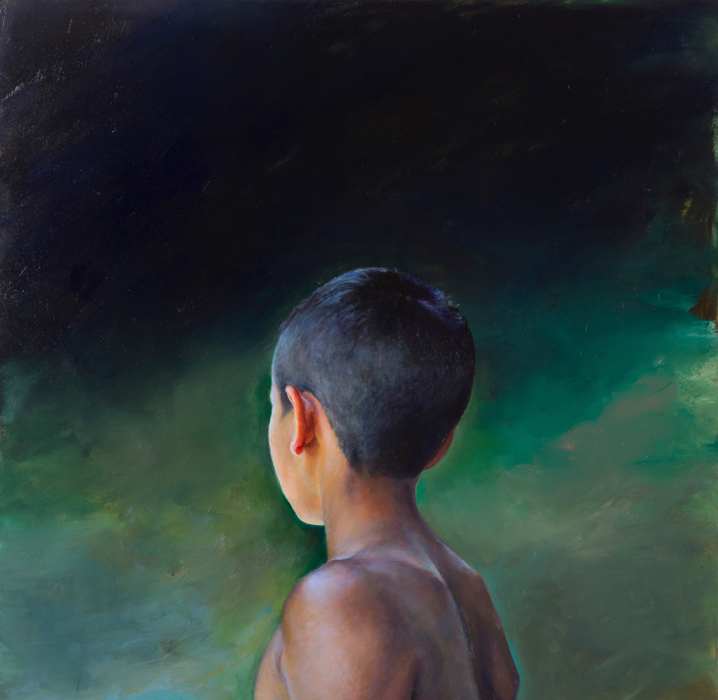 Elsa Muñoz, Boy in Green | oil on panel | 24 x 24 inches | 2016