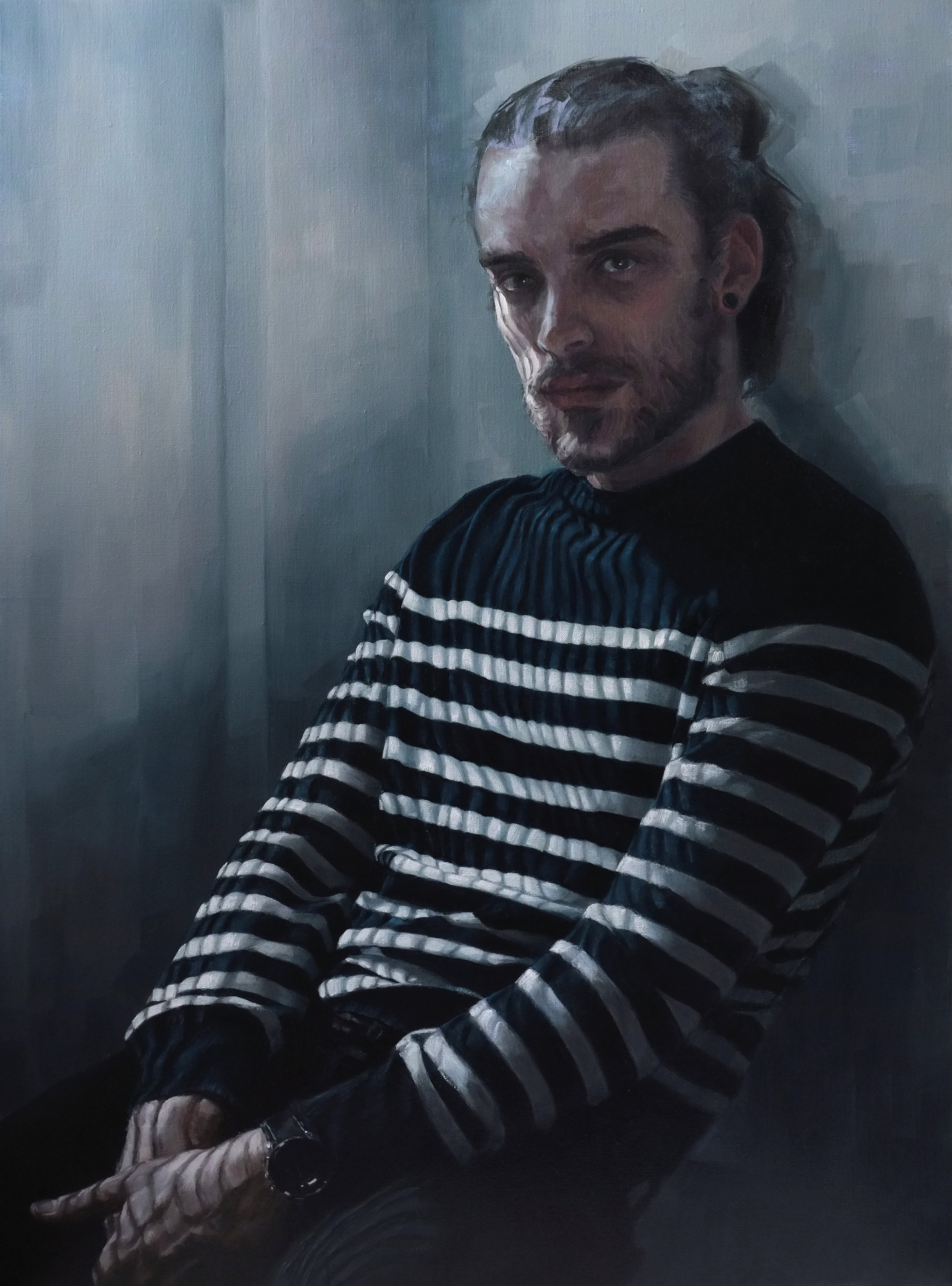 Alessandro Tomassetti | The Killing of a Flashboy | Oil on Linen | 39 ½ x 28 ¾ inches or 100 ½ x 73 cm