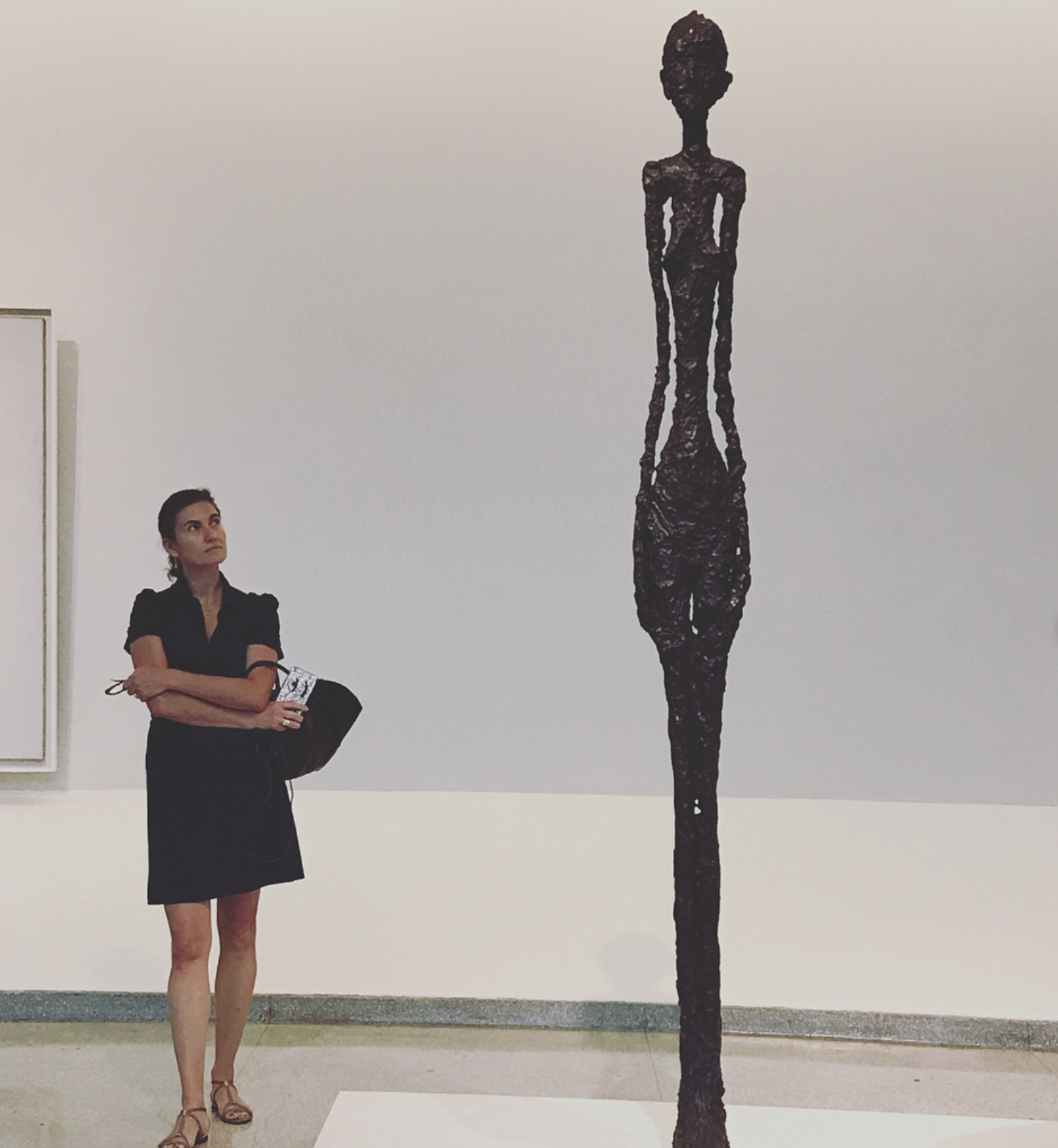 Natasha with Giacometti at the Guggenheim