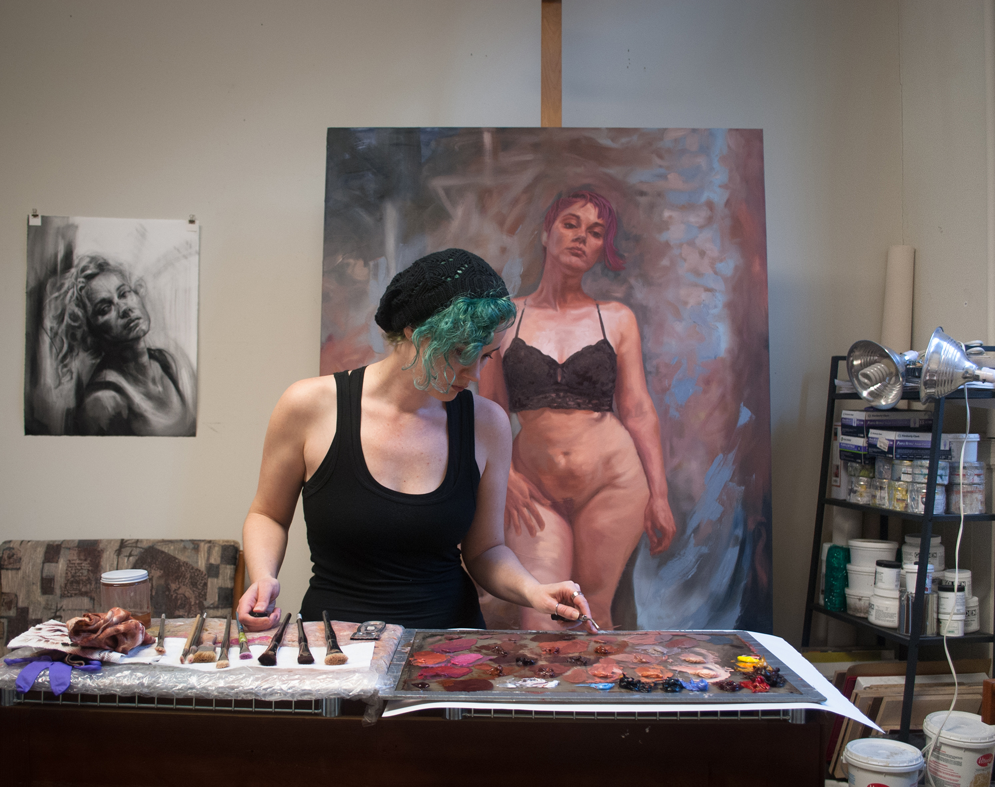 Shaina Craft in the studio