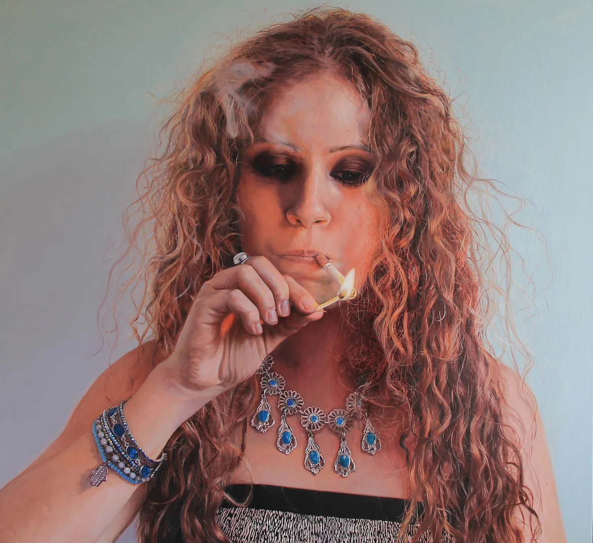 Smokey eyes/Joëlle | oil on canvas | 43.3”×47.2”×1.8”