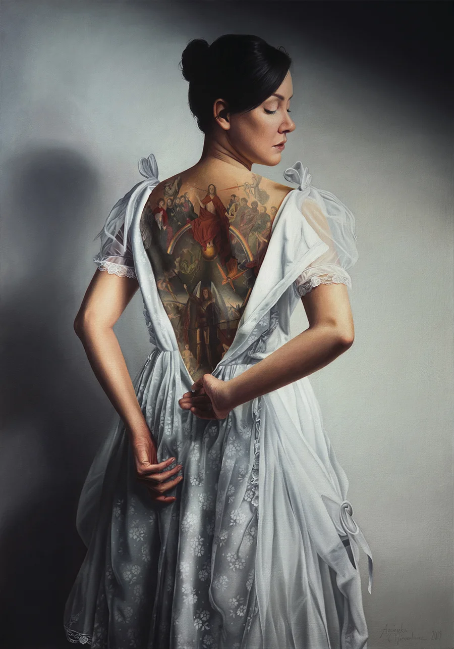 Girl in White II | oil on canvas | 39.25” × 27.5” | 2019 Available on Artsy