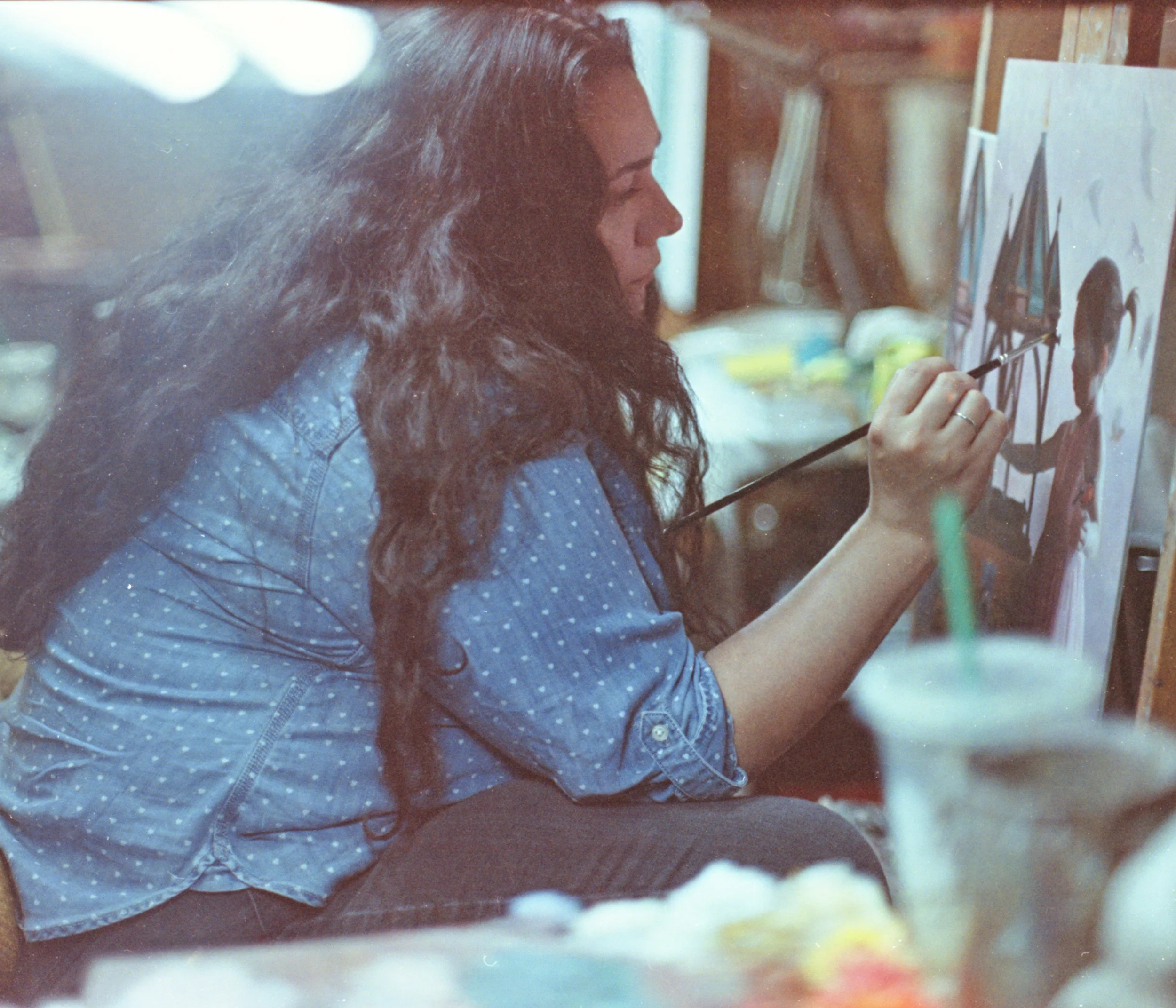 Sara Scribner in the studio