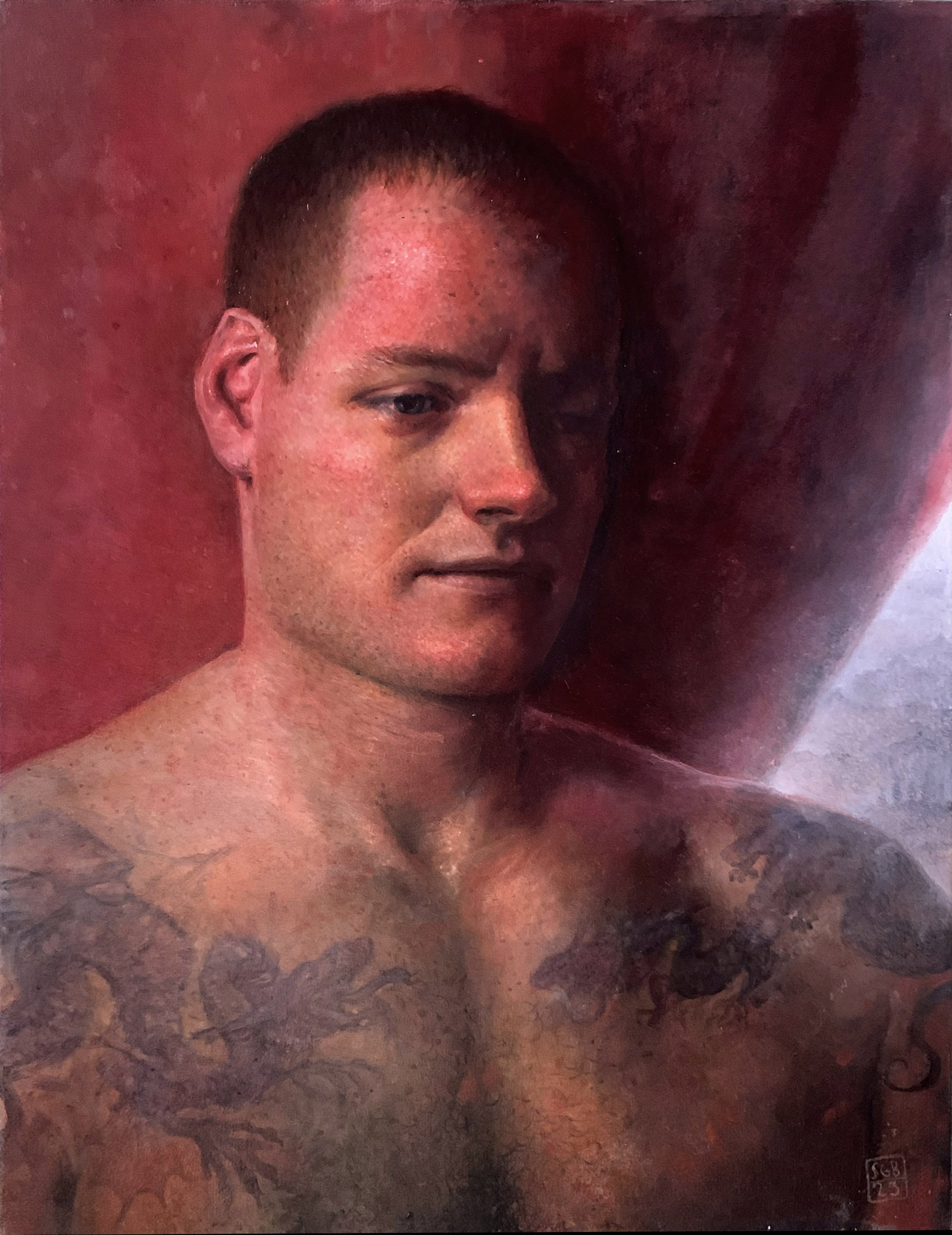   The Ginger with the Dragon Tattoo   20 x 16 inches  Oil on canvas 