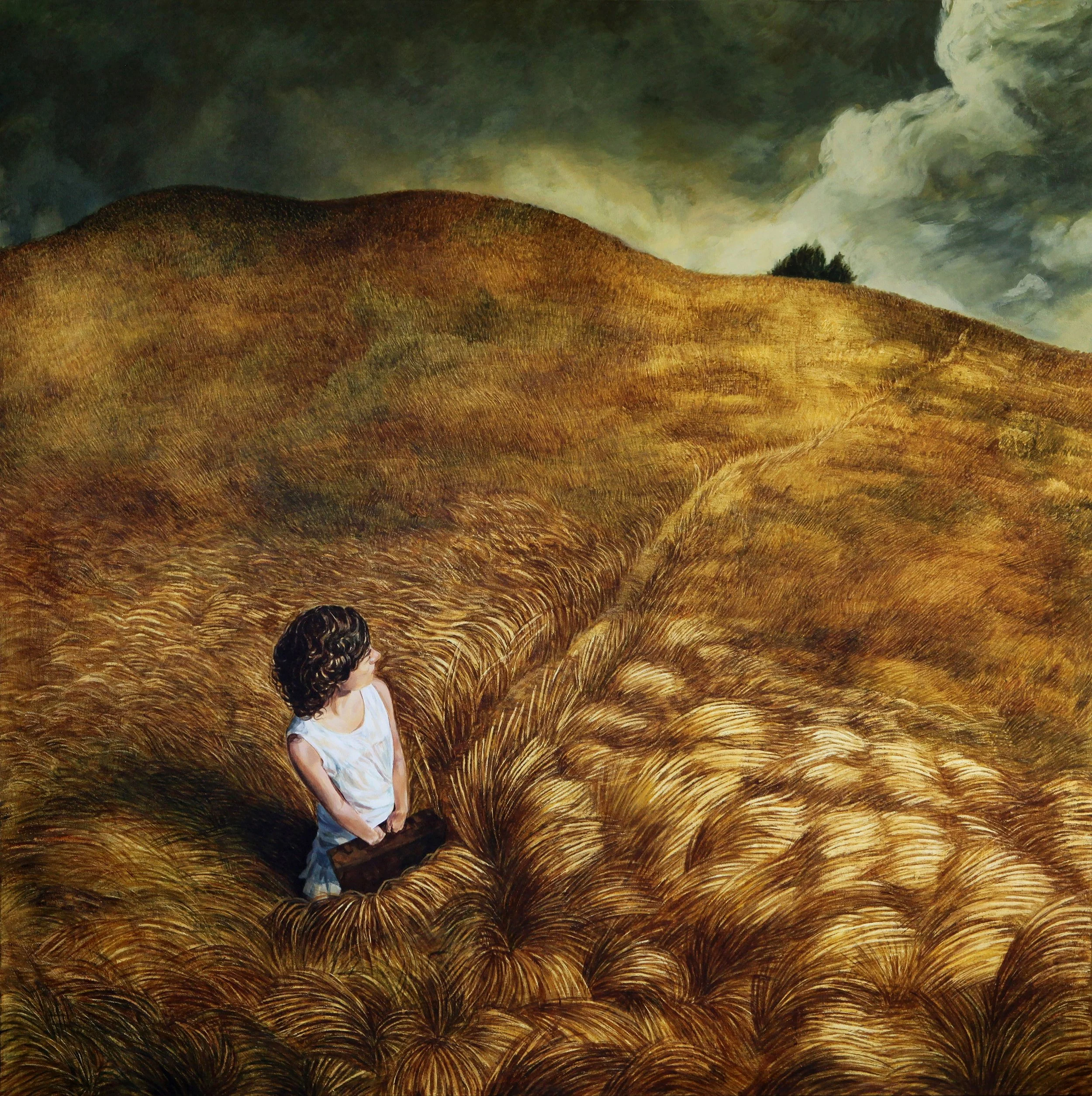 Fatemeh Hosseini, How Wild the Wind Blows (2024, Acrylic and Egg Tempera on Canvas, 48 x 48 inches) Courtesy of 18th International ARC Salon.jpg