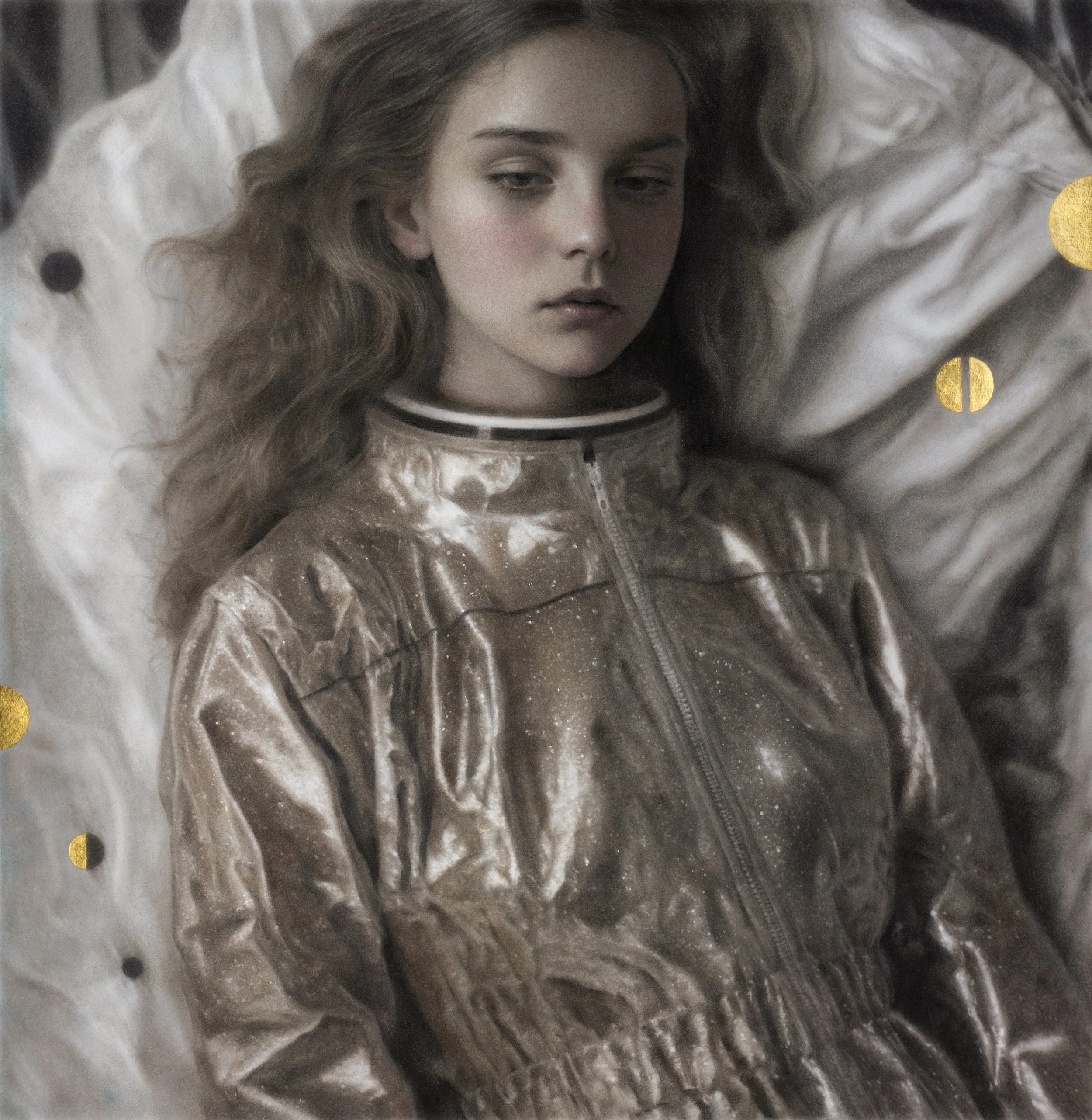 Elda Serenade, Lost in the Cosmos (2024, Pencil pastel and 24K gold leaf on paper, 28 x 28 cms) Courtesy of 18th International ARC Salon.jpg