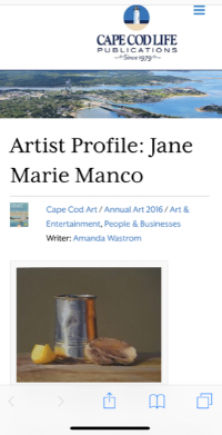 AN ARTIST PROFILE 2016 CAPE COD LIFE ANNUAL ART ISSUE