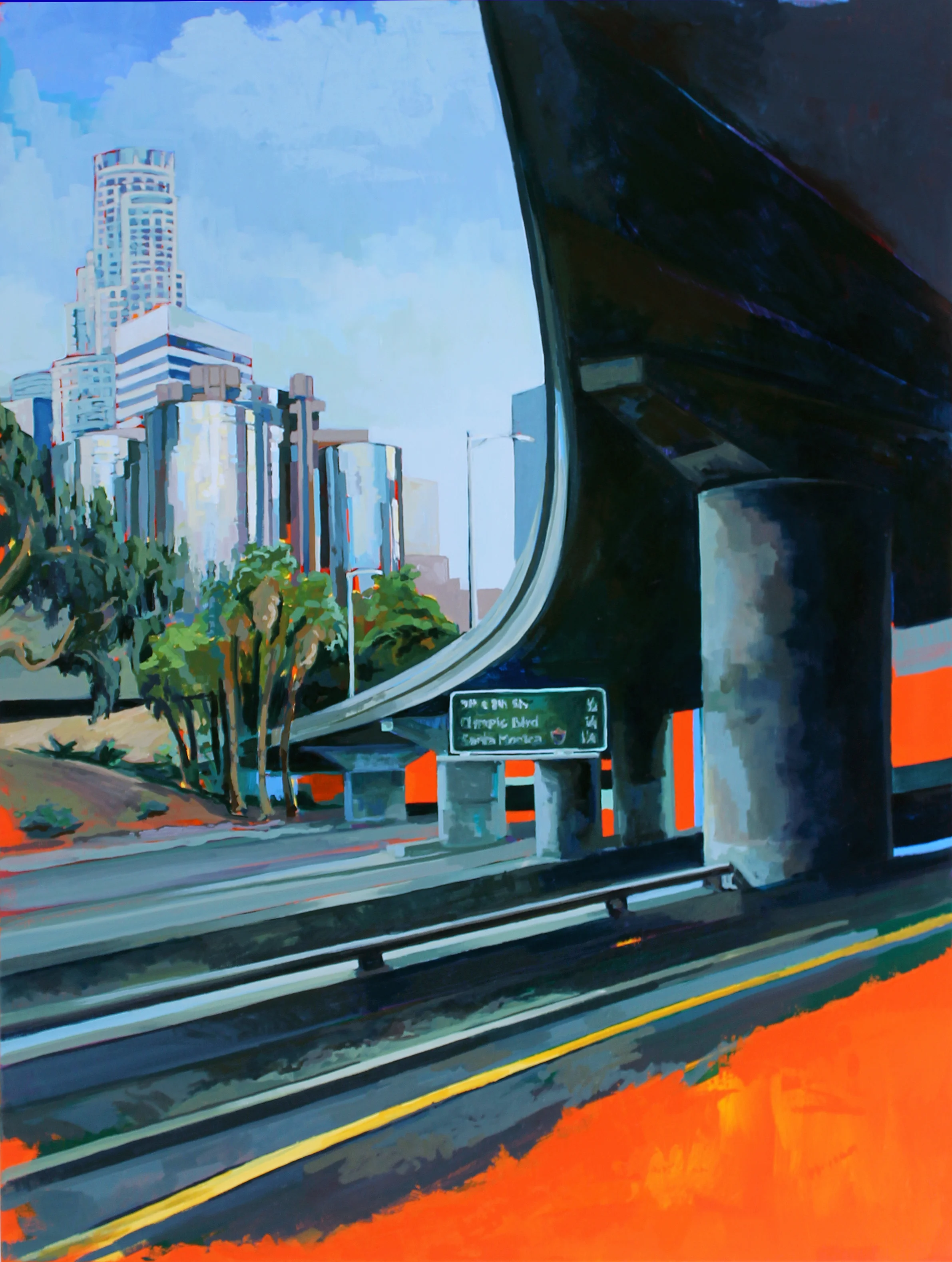   Overpass in Orange   30’’ x 40’’ acrylic on canvas, 2018 