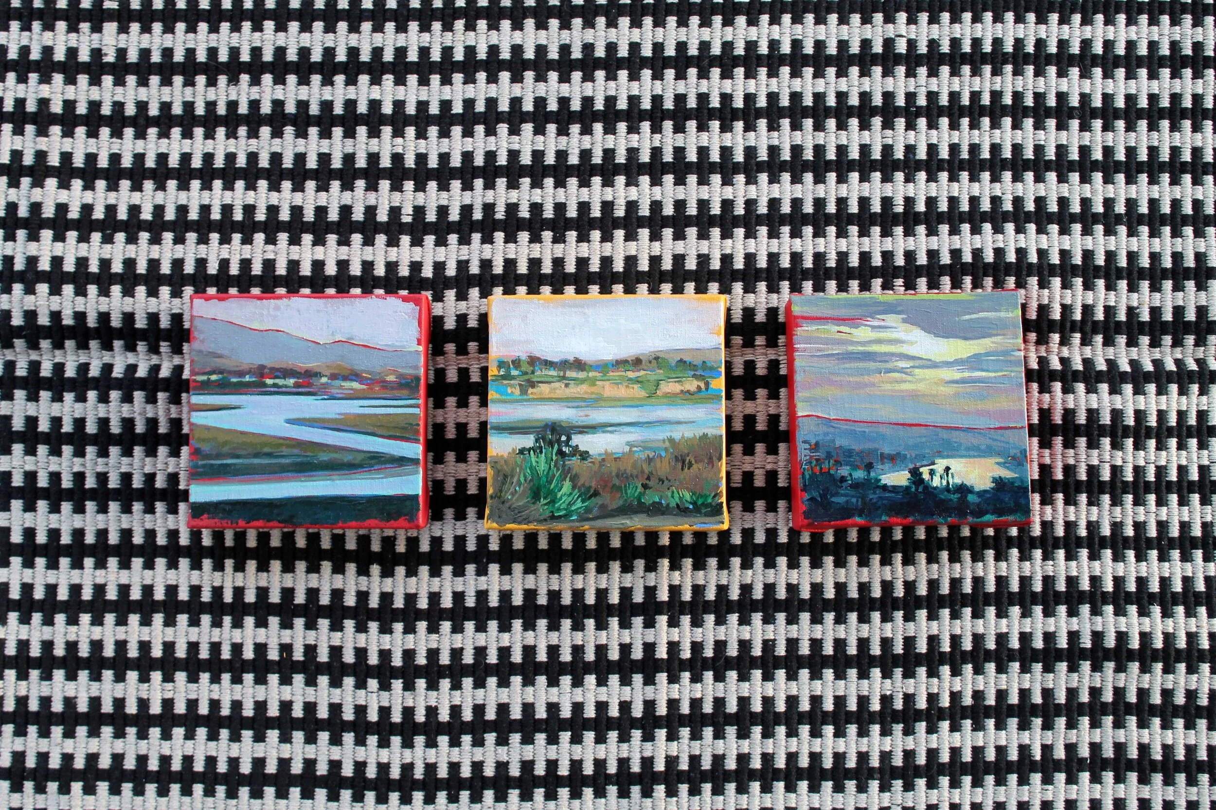Newport Beach Trio, 6’’x6’’ acrylic on linen