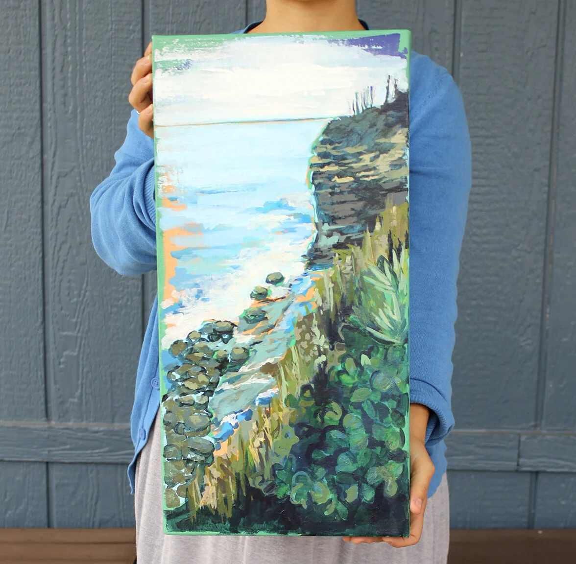 Point Fermin Cliffs, 10’’x30’’, acrylic on canvas
