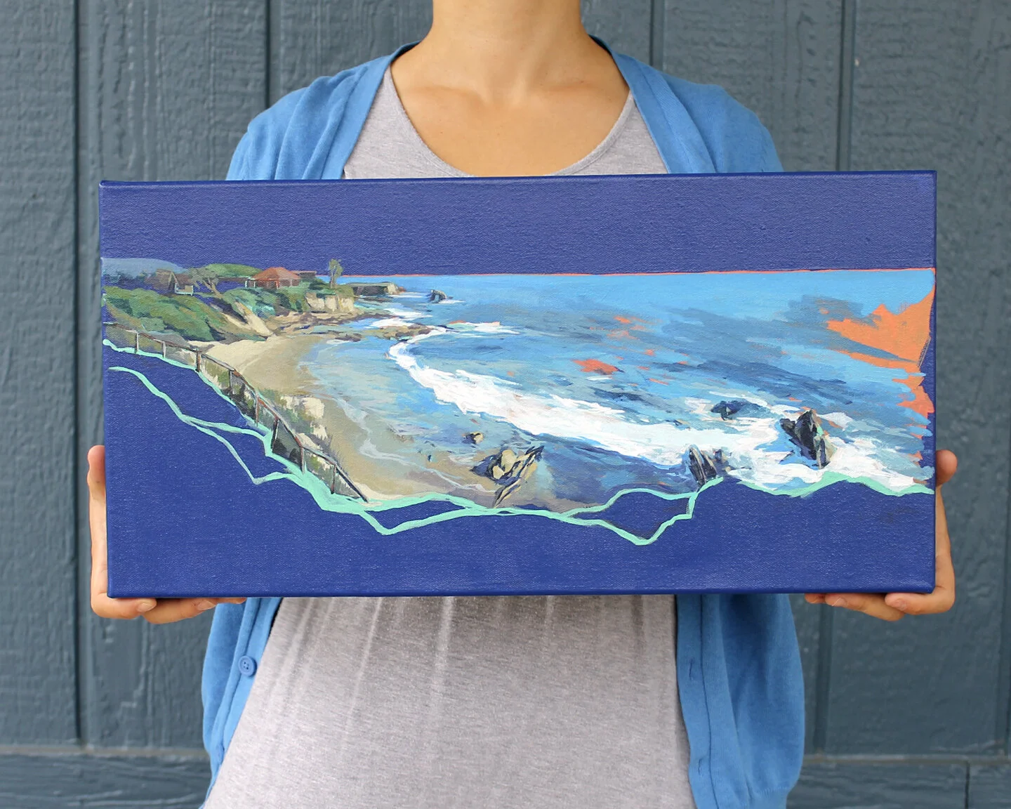 Corona del Mar Cliffs, 10’’x30’’, acrylic on canvas