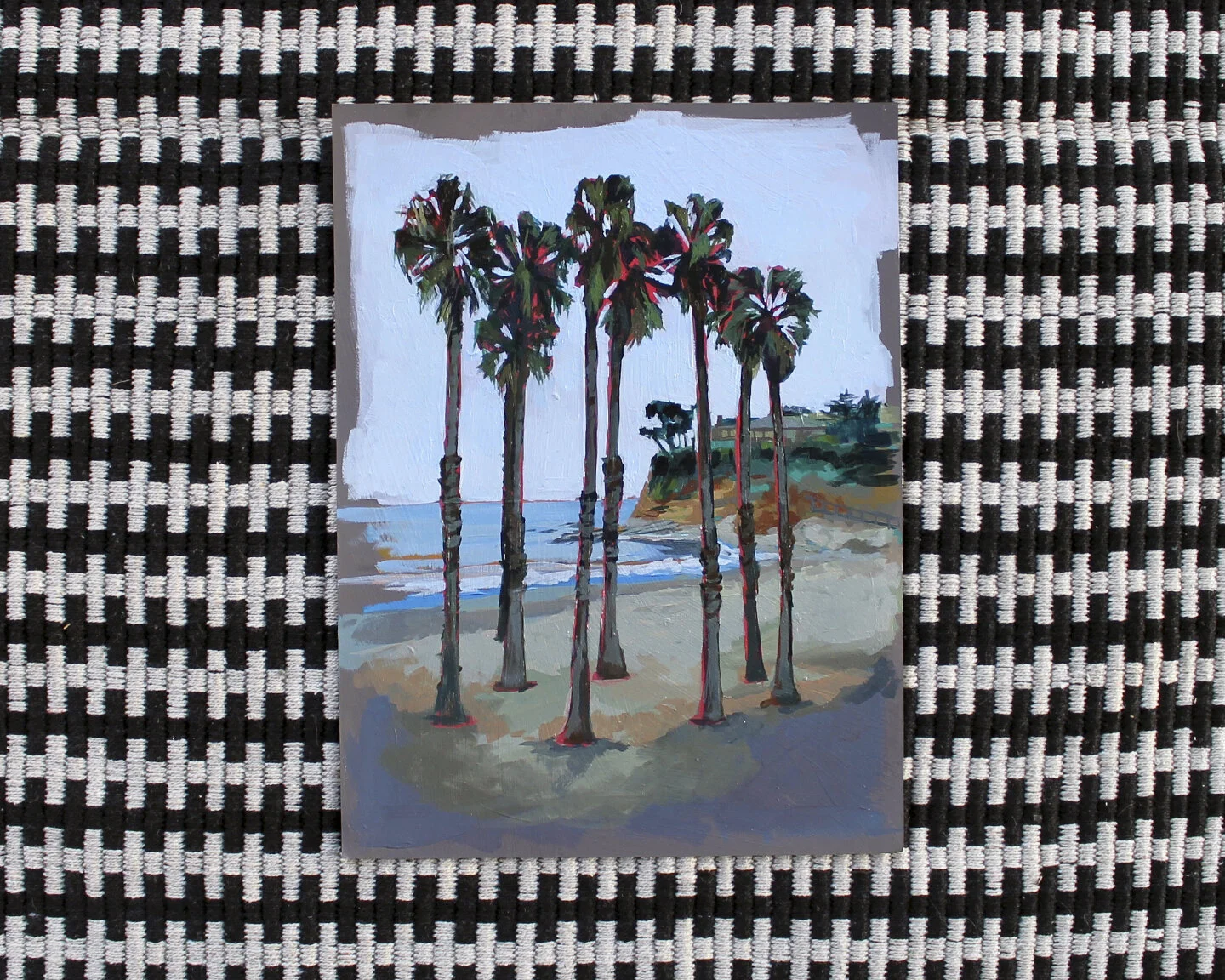 Cabrillo Beach Palms, 9’’x12’’ acrylic on paper