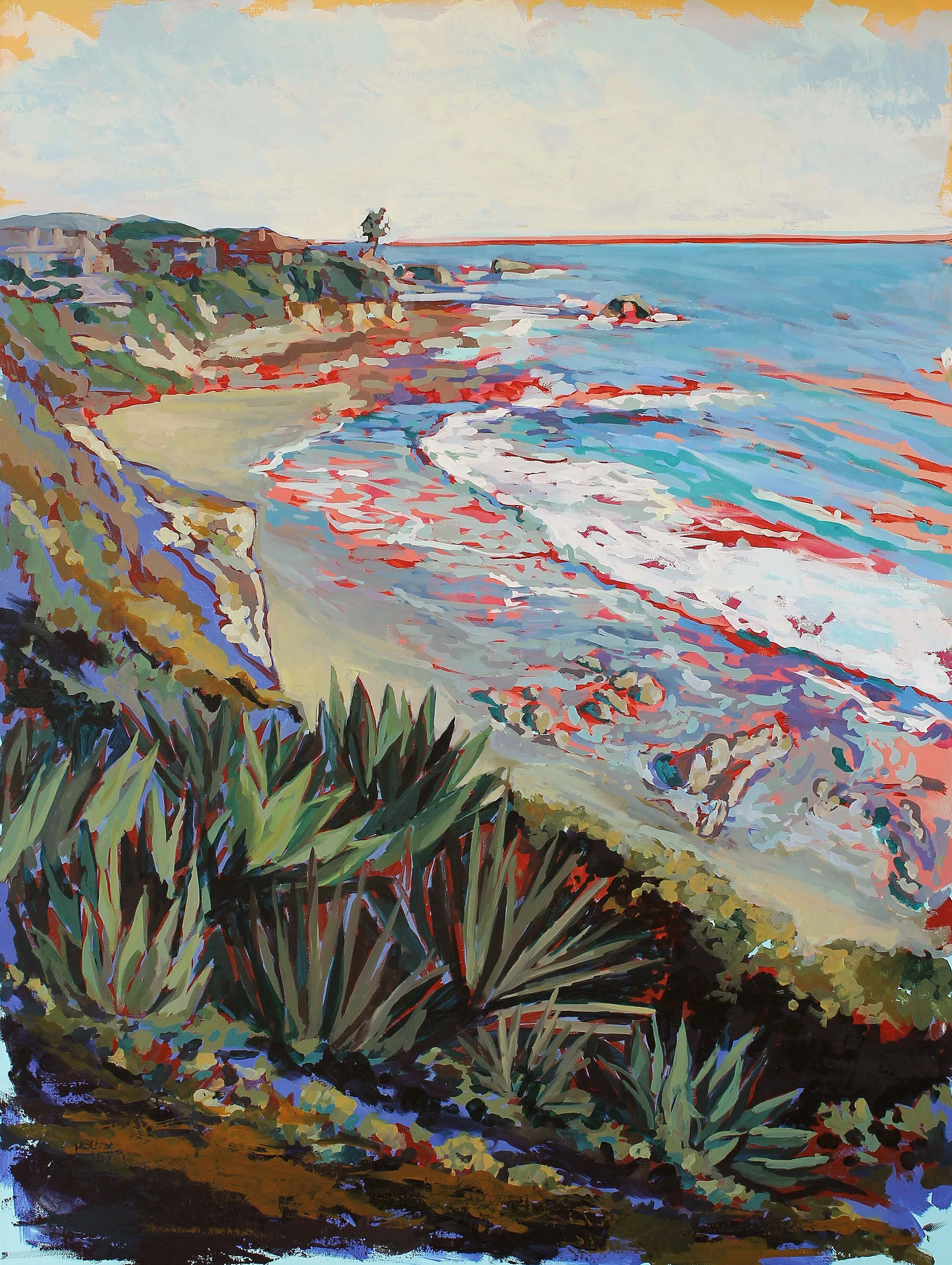 Corona del Mar Cliffs, 30’x40’’, acrylic on canvas, 2020