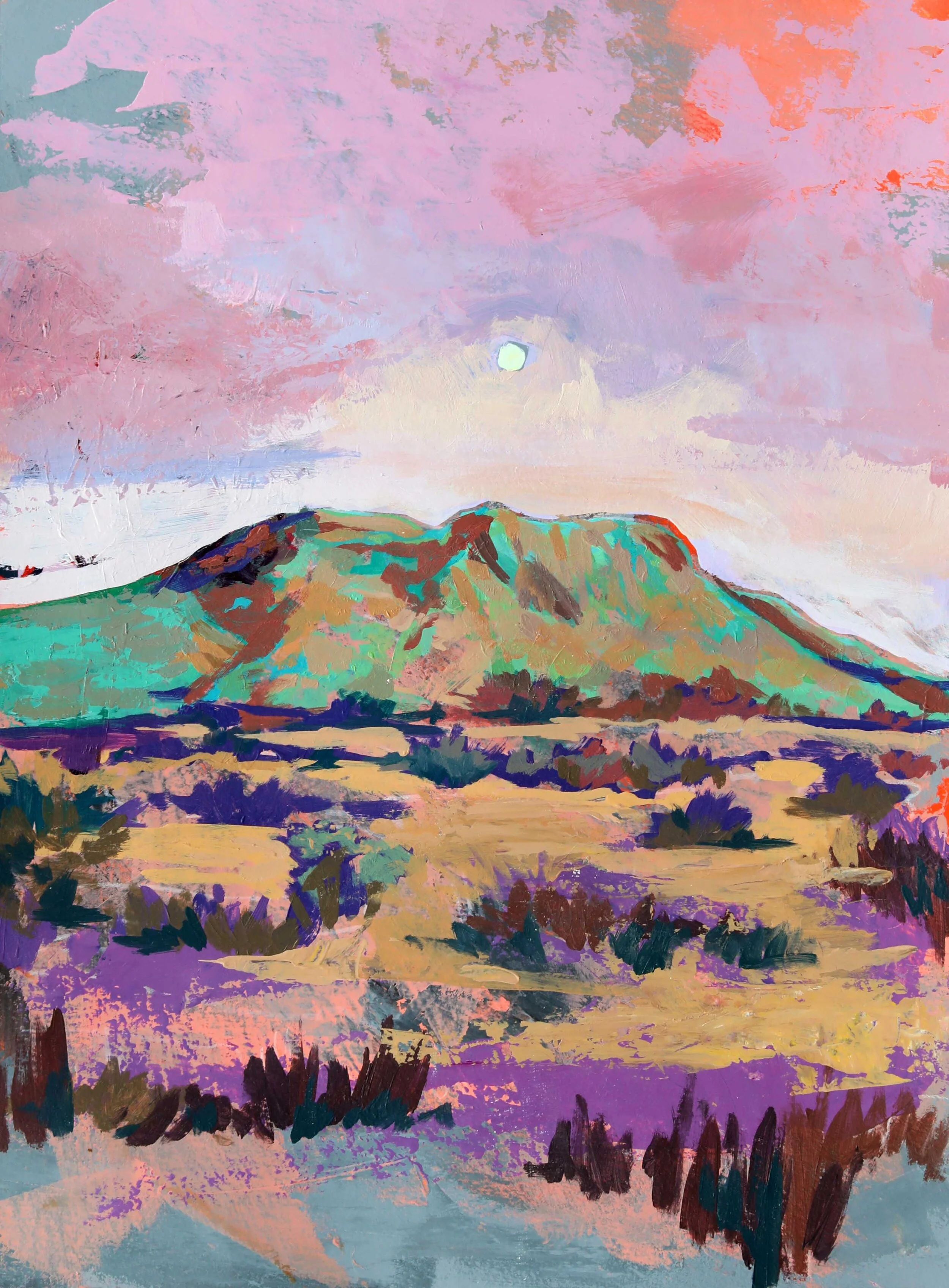 Joshua Tree at Dusk, 11x17, acrylic on paper