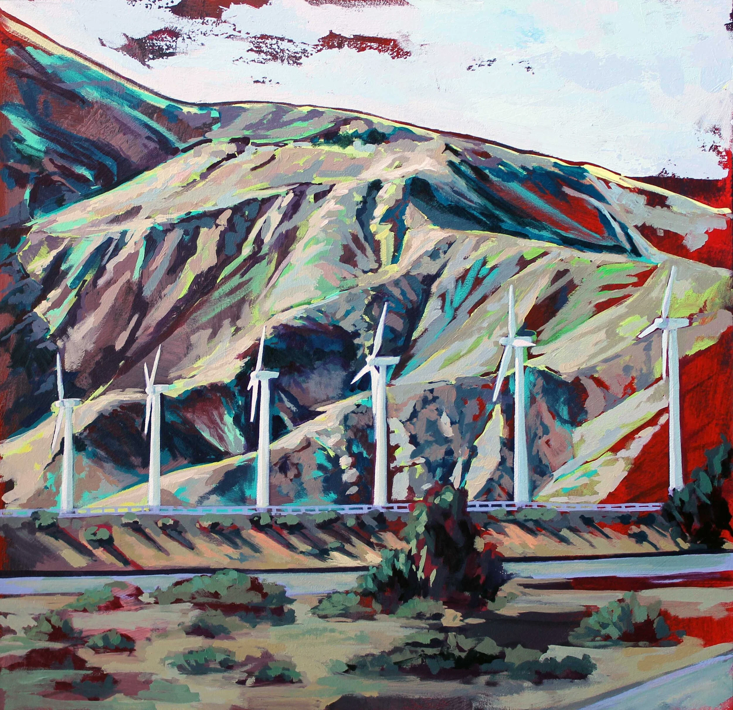 Drive to Palm Springs, 36x36, acrylic on canvas