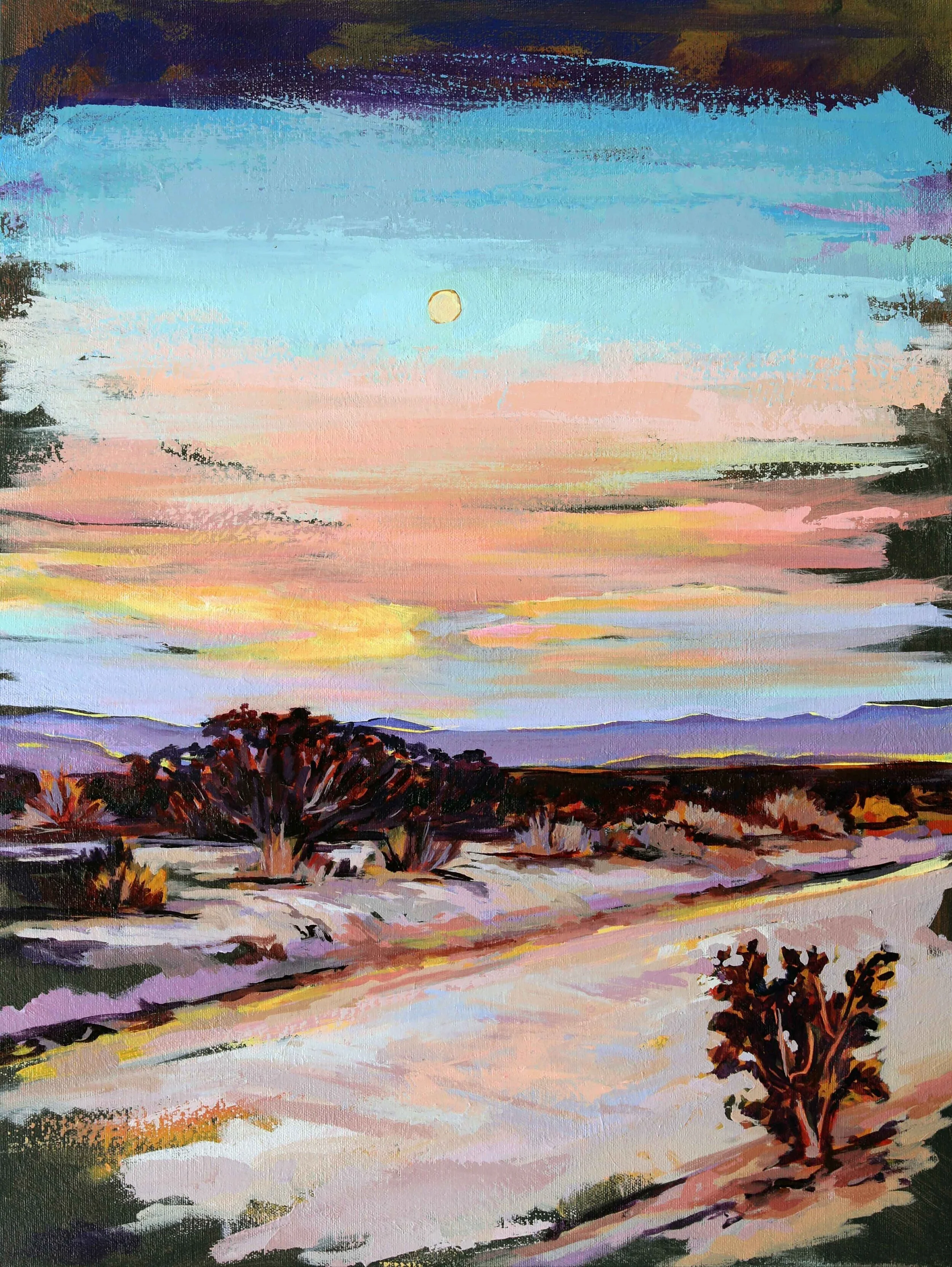 Driving Through Joshua Tree II, 18x24, acrylic on canvas