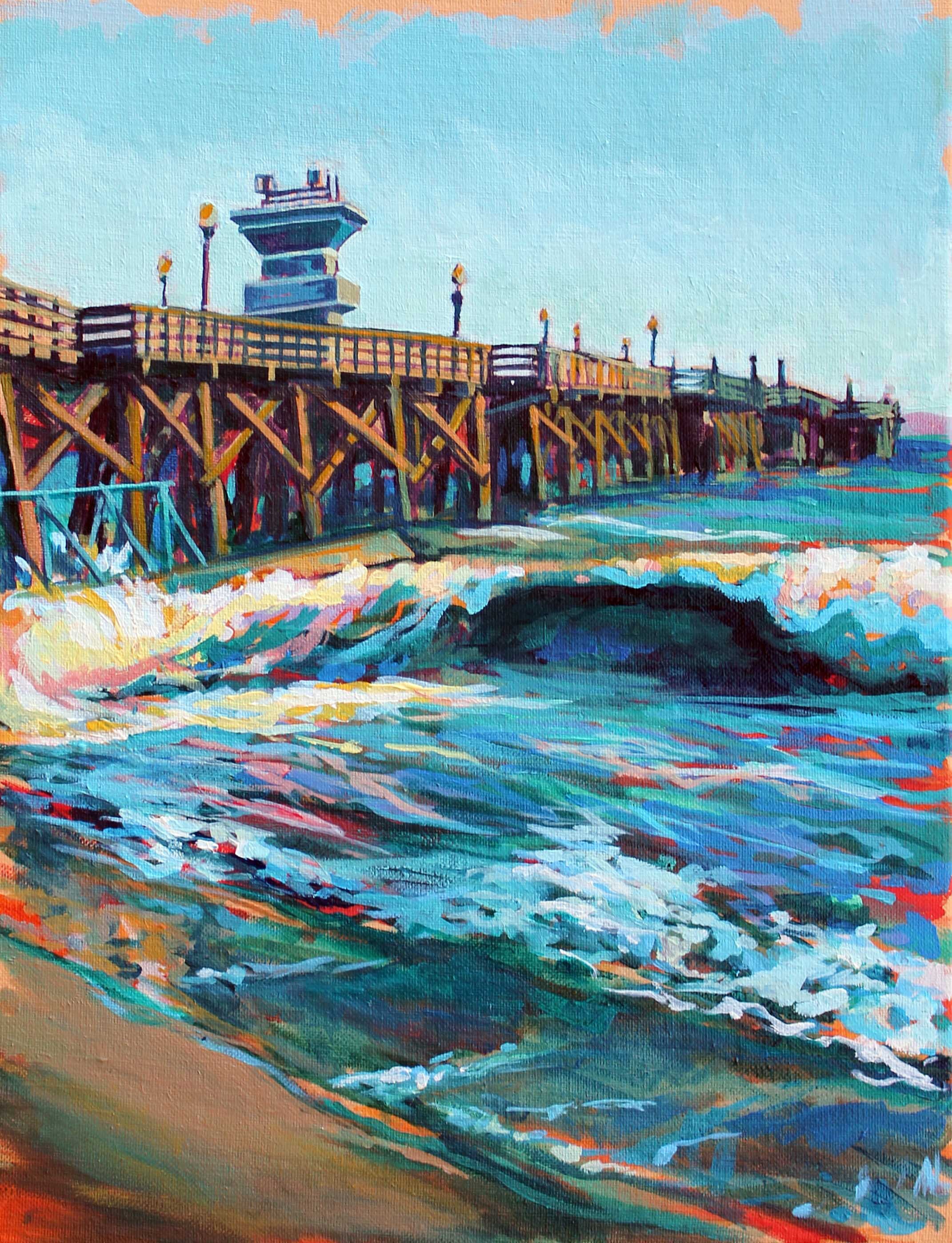 Seal Beach Pier,  18’’x24’’, acrylic on canvas, 2020