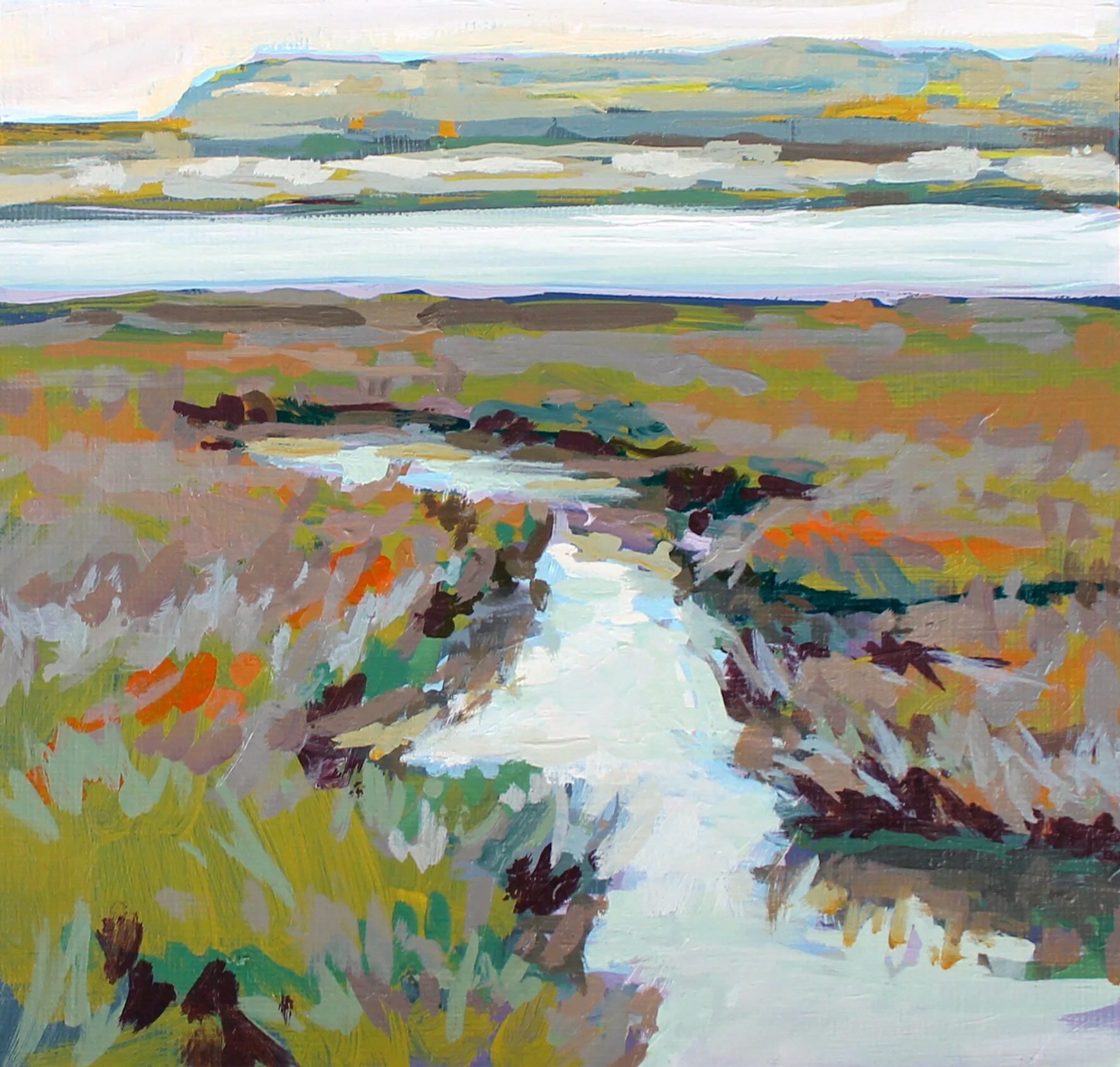 Bolsa Chica Study 1, 6’x6’’, acrylic on paper, 2021