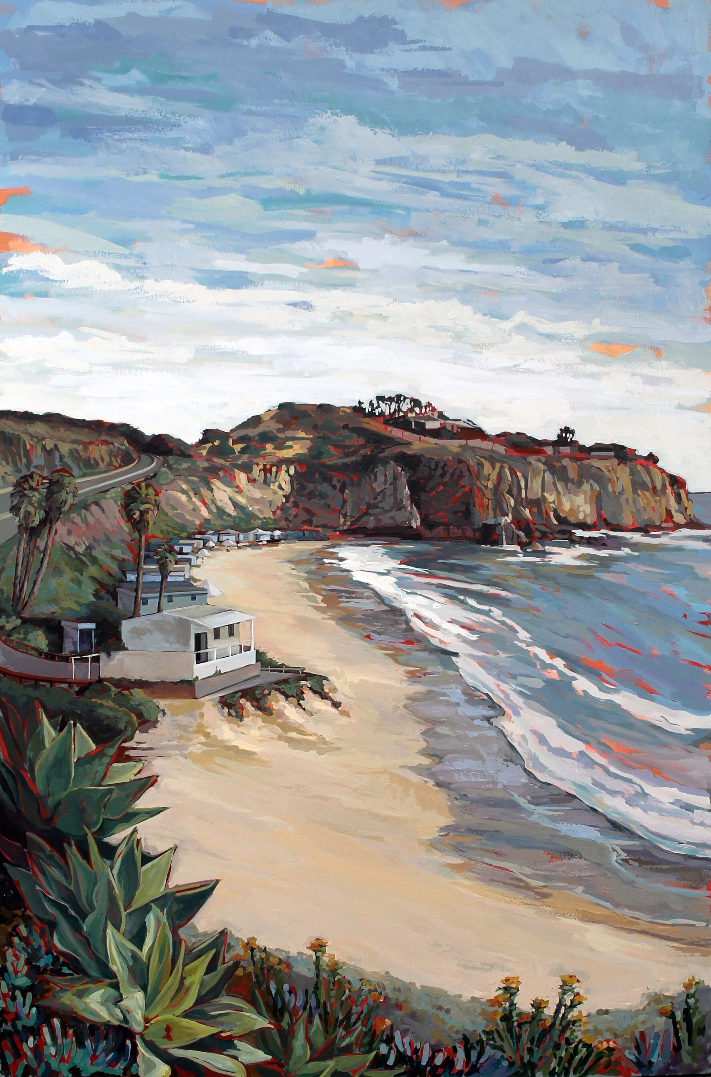 El Moro Beach, 40’x69’’, acrylic on canvas 2021