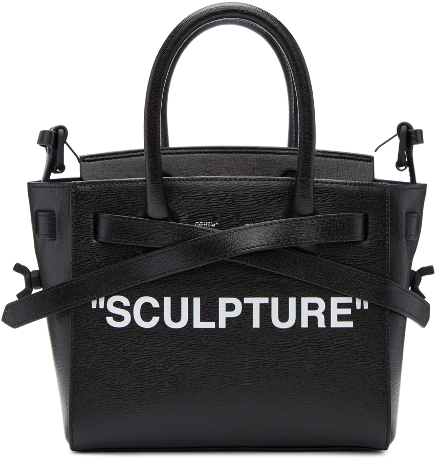 NIB OFF-WHITE C/O VIRGIL ABLOH Black Sculpture Flap Bag Size OS
