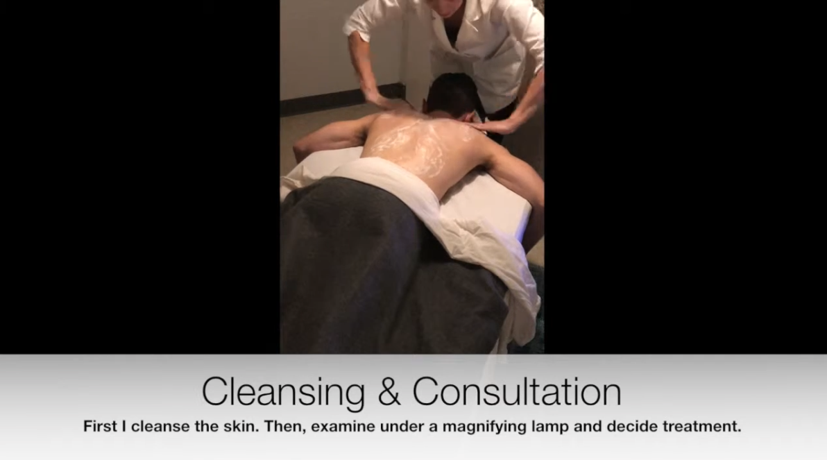 A Back Facial at scrub me™ skin care.