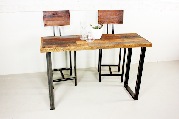 Reclaimed Wood Patchwork Hall, Reclaimed Wood Console Table With Metal Legs