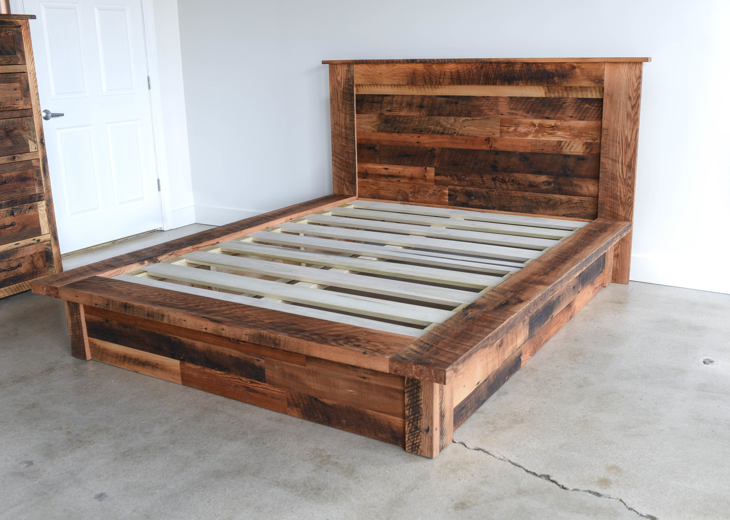 Reclaimed Wood Platform Bed What We Make, Reclaimed Wood Bed Frame Plans