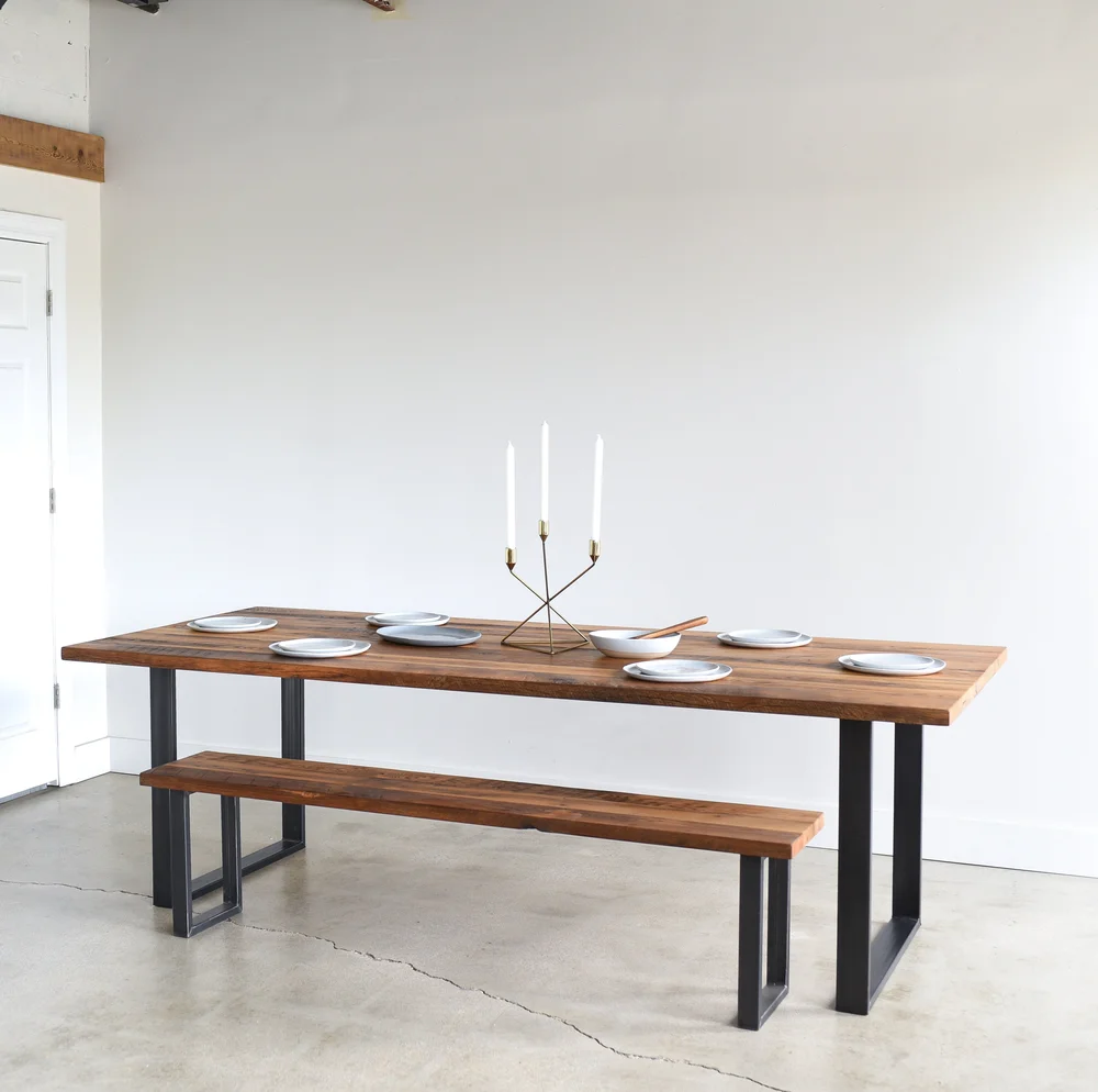Industrial Modern Dining Table U Shaped Metal Legs What We Make