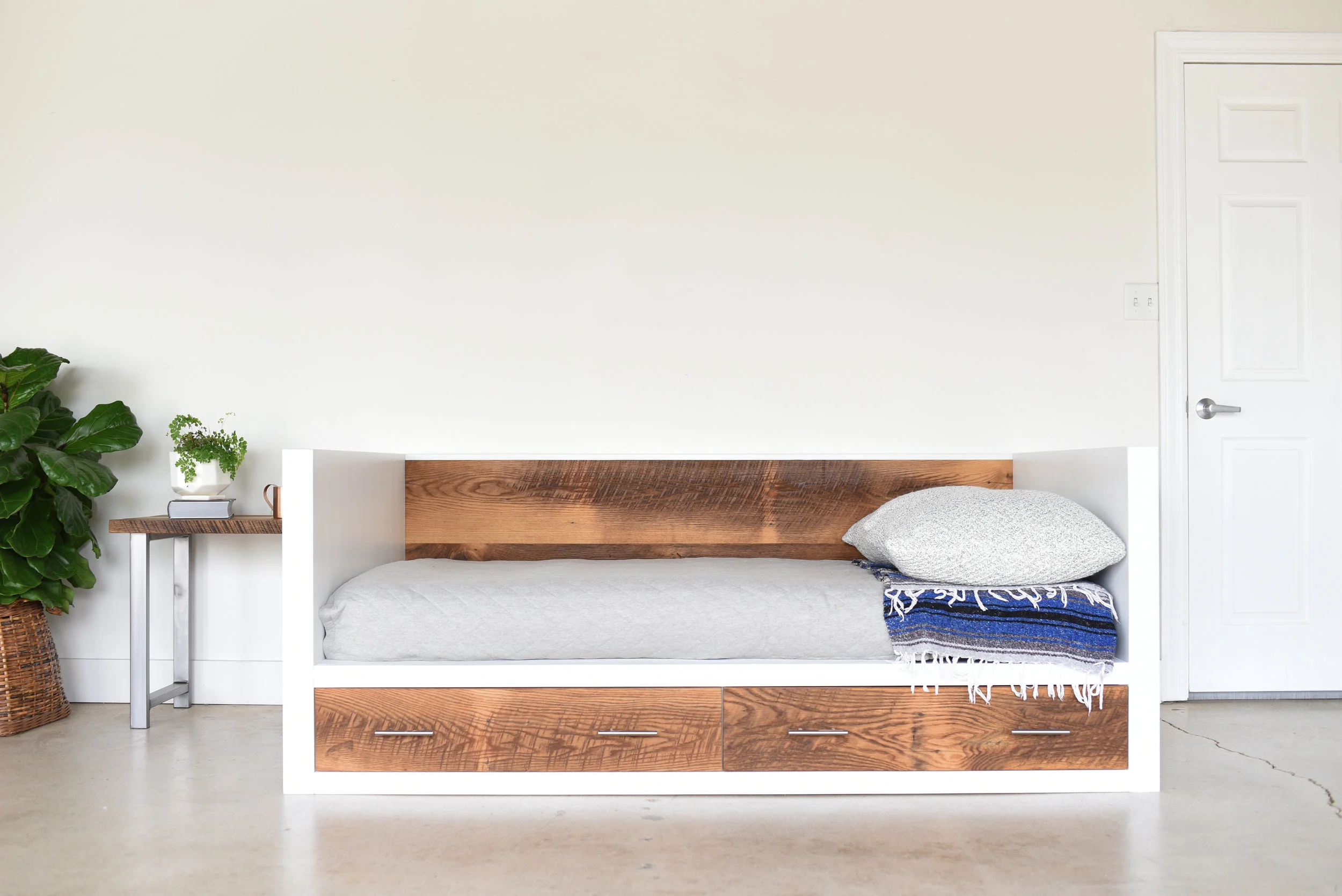 White + Reclaimed Wood Daybed - WHAT WE MAKE
