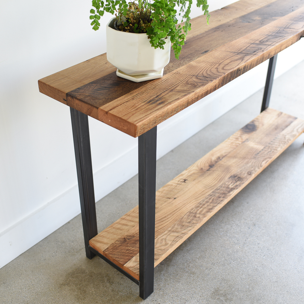 Reclaimed Wood Console Table With Lower, Reclaimed Wood Console Table Canada