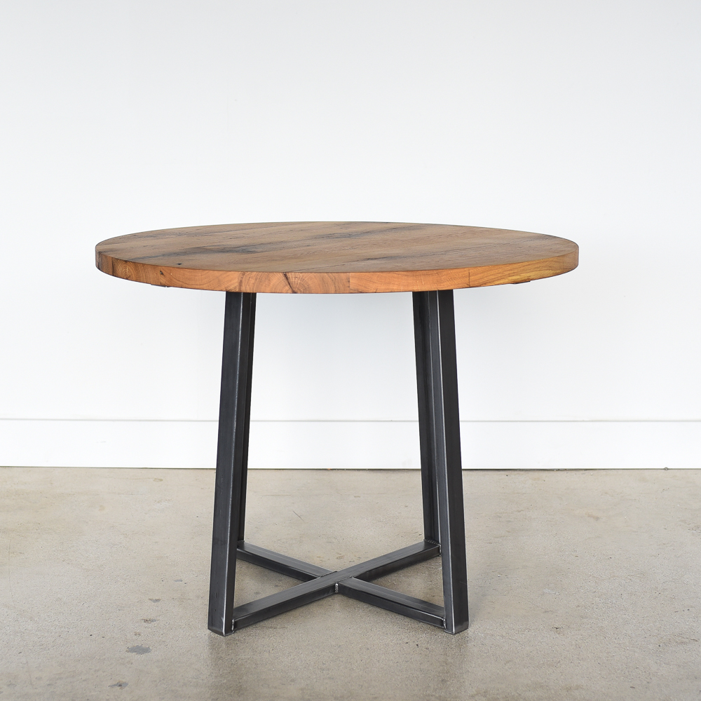 Round Kitchen Table Steel Criss Cross Base What We Make Round Kitchen Table Steel Criss Cross, Round Steel Coffee Table Legs