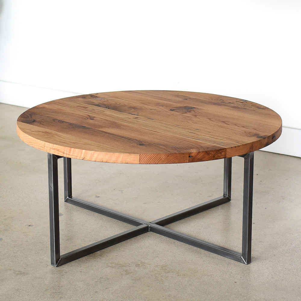 Liberty Furniture Modern Farmhouse Contemporary Splay Leg Round Cocktail Table Darvin Furniture Cocktail Coffee Tables
