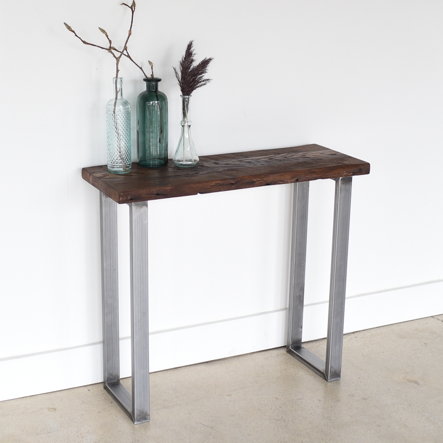 Live Edge Reclaimed Console Table What We Make Live Edge Reclaimed Console Table, How To Make Console Table With Metal Legs