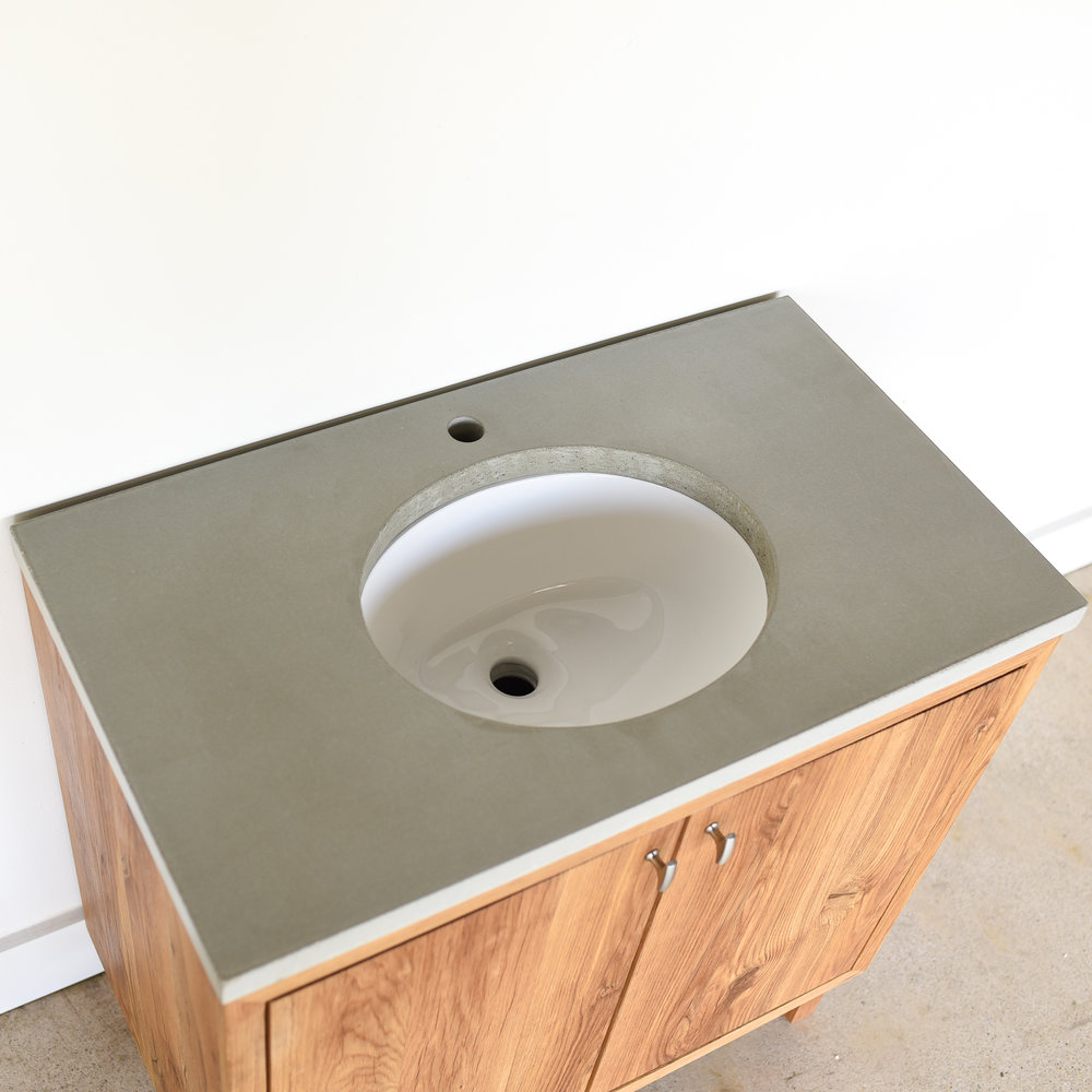 Concrete Vanity Top Single Oval, Concrete Vanity Tops With Sink