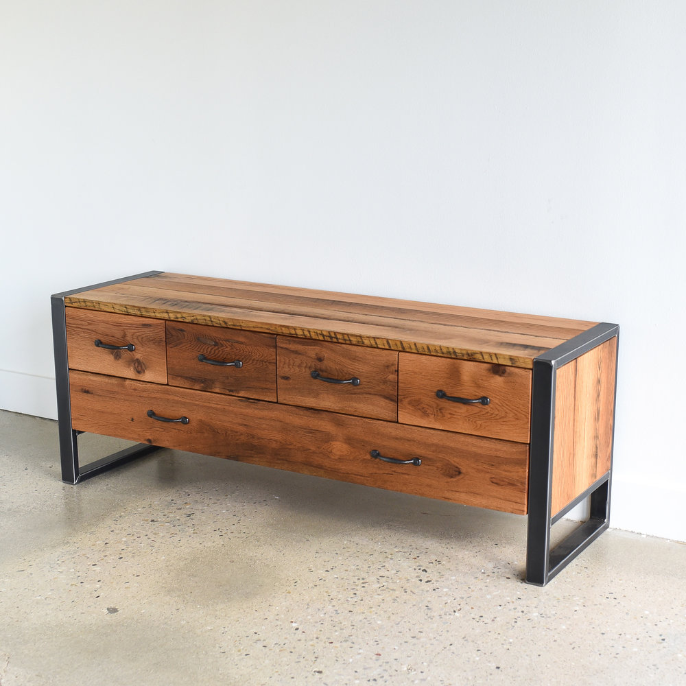 60 Industrial Reclaimed Wood Storage Bench What We Make