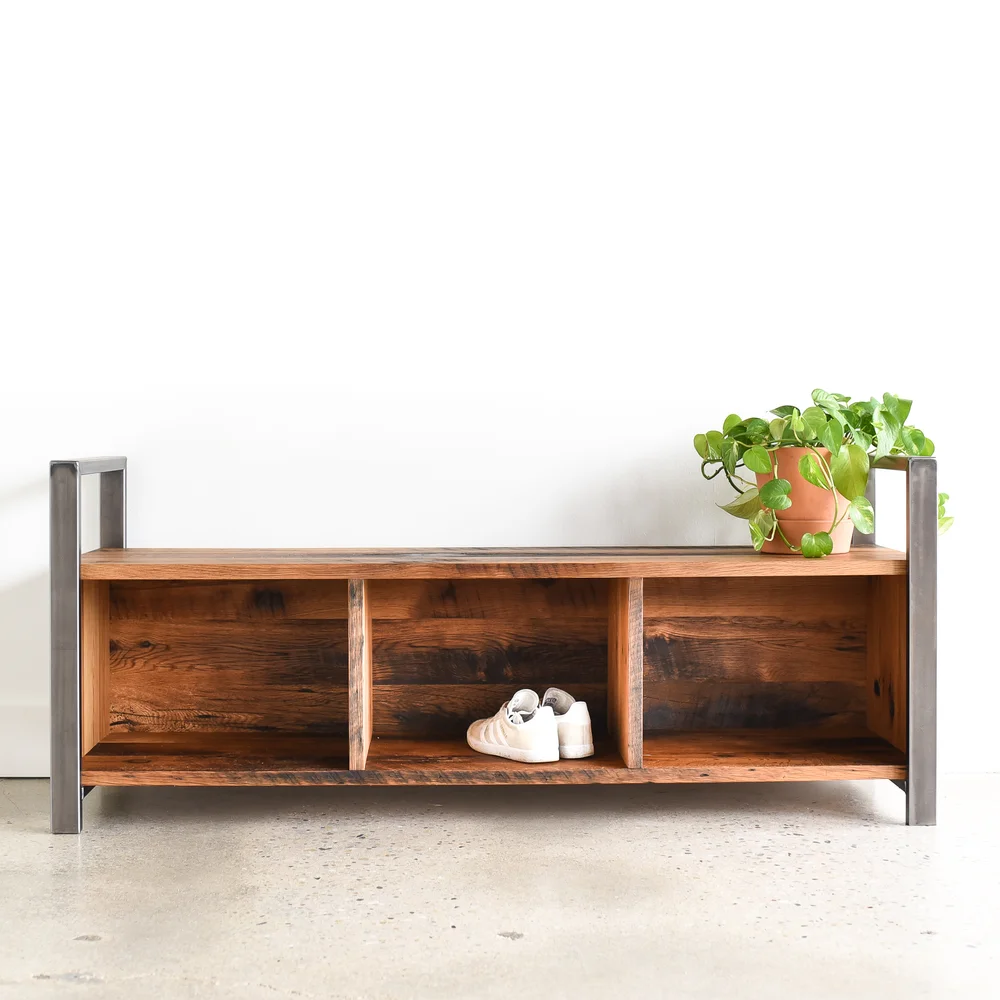 Reclaimed Wood Storage Cubby Entryway Bench What We Make Reclaimed Wood Storage Cubby Entryway Bench What We Make