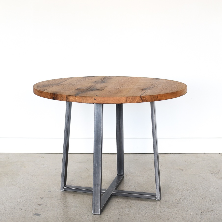 Round Kitchen Table Steel Criss Cross, Round Steel Coffee Table Legs
