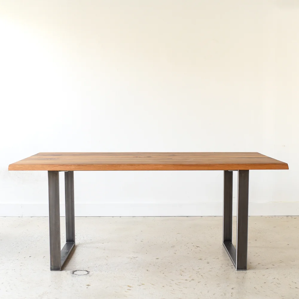 Live Edge Modern Dining Table U Shaped Metal Legs What We Make Live Edge Modern Dining Table U Shaped Metal Legs What We Make