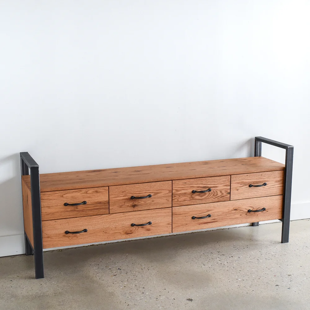 72 Industrial Reclaimed Wood Storage Bench What We Make