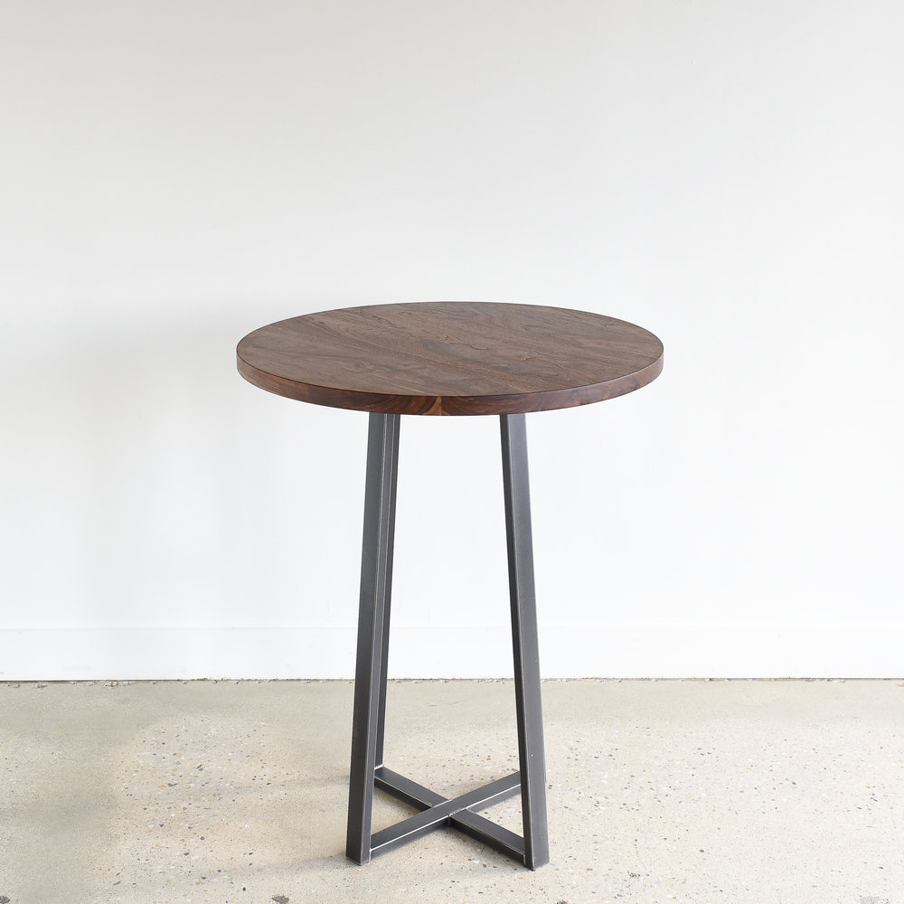 Round Walnut Bar Or Counter Height Pub, 36 Round Bar Table