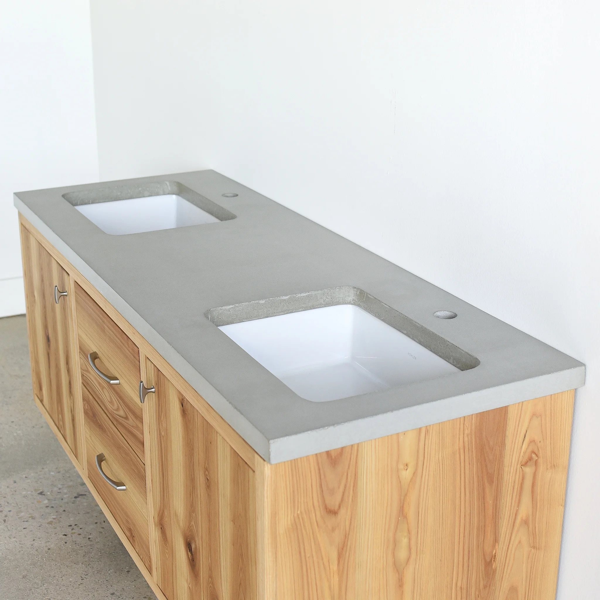 Concrete Vanity Top Double Rectangle Undermount Sinks What We Make Concrete Vanity Top Double Rectangle Undermount Sinks What We Make