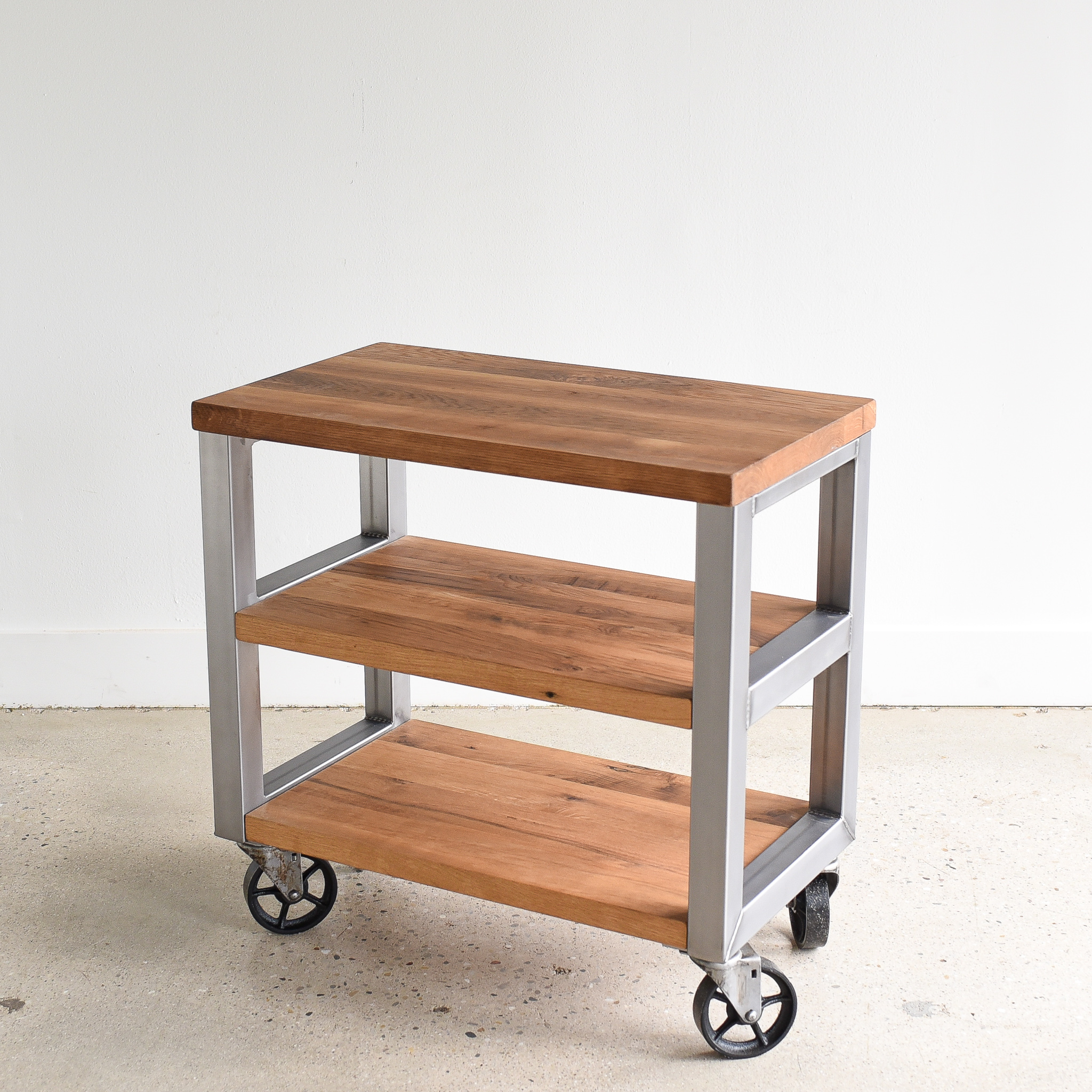 Reclaimed Wood Rolling Cabinet