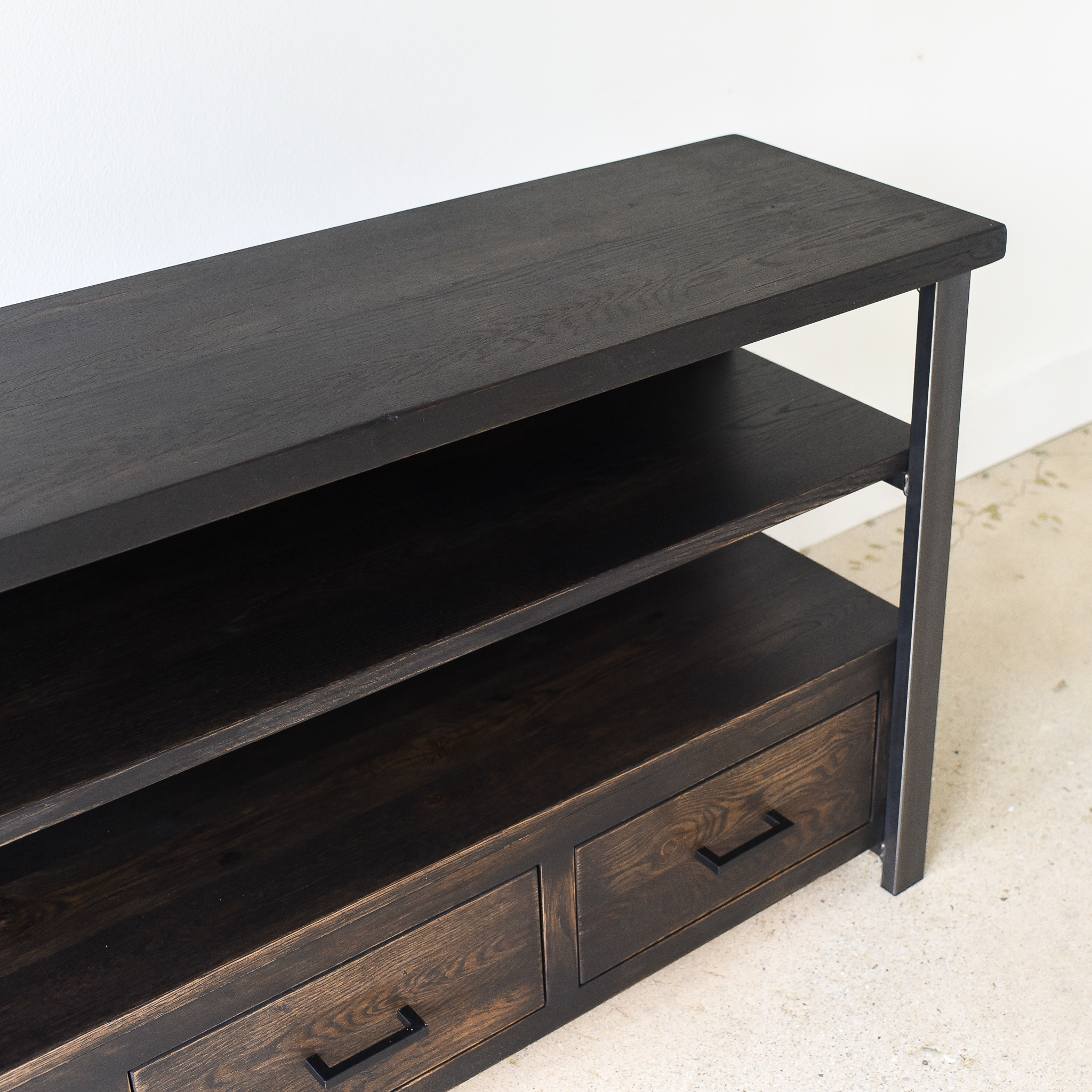 Reclaimed Storage Media Cabinet - black finish